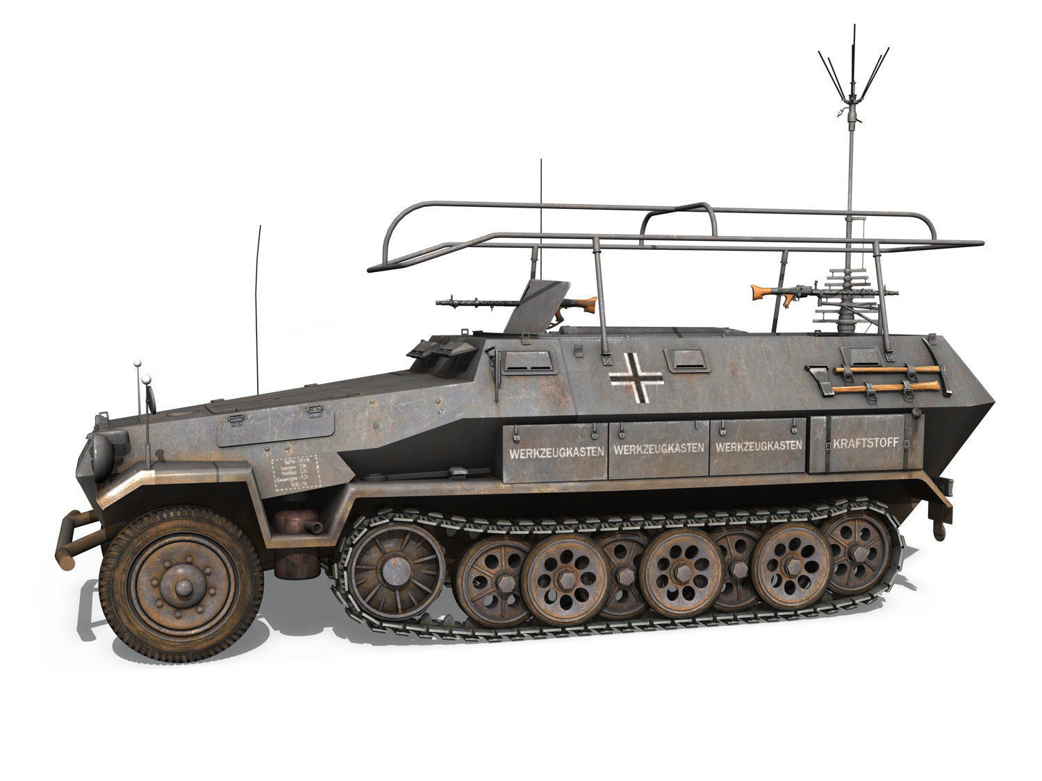 SDKFZ 251 3 Ausf A - Communications Vehicle - 8 PD 3D model_2