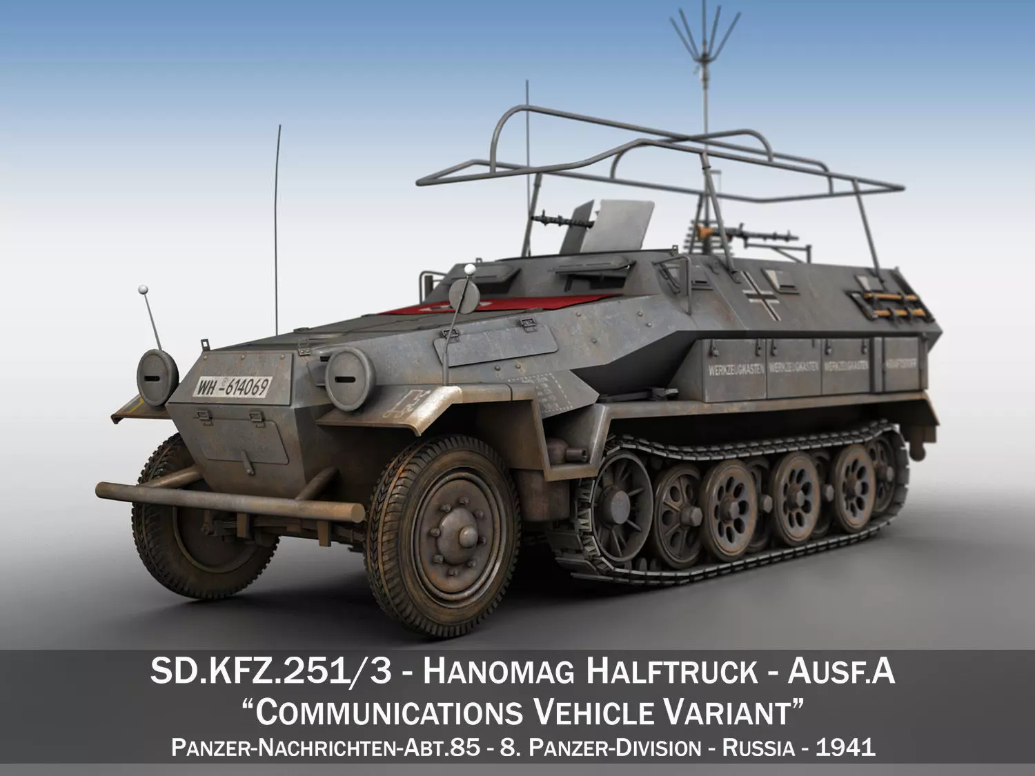 SDKFZ 251 3 Ausf A - Communications Vehicle - 8 PD 3D model_0