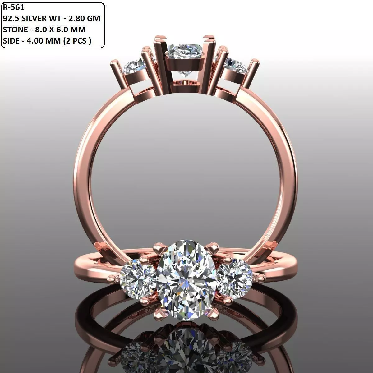 Solitaire Ring 3D print model_0