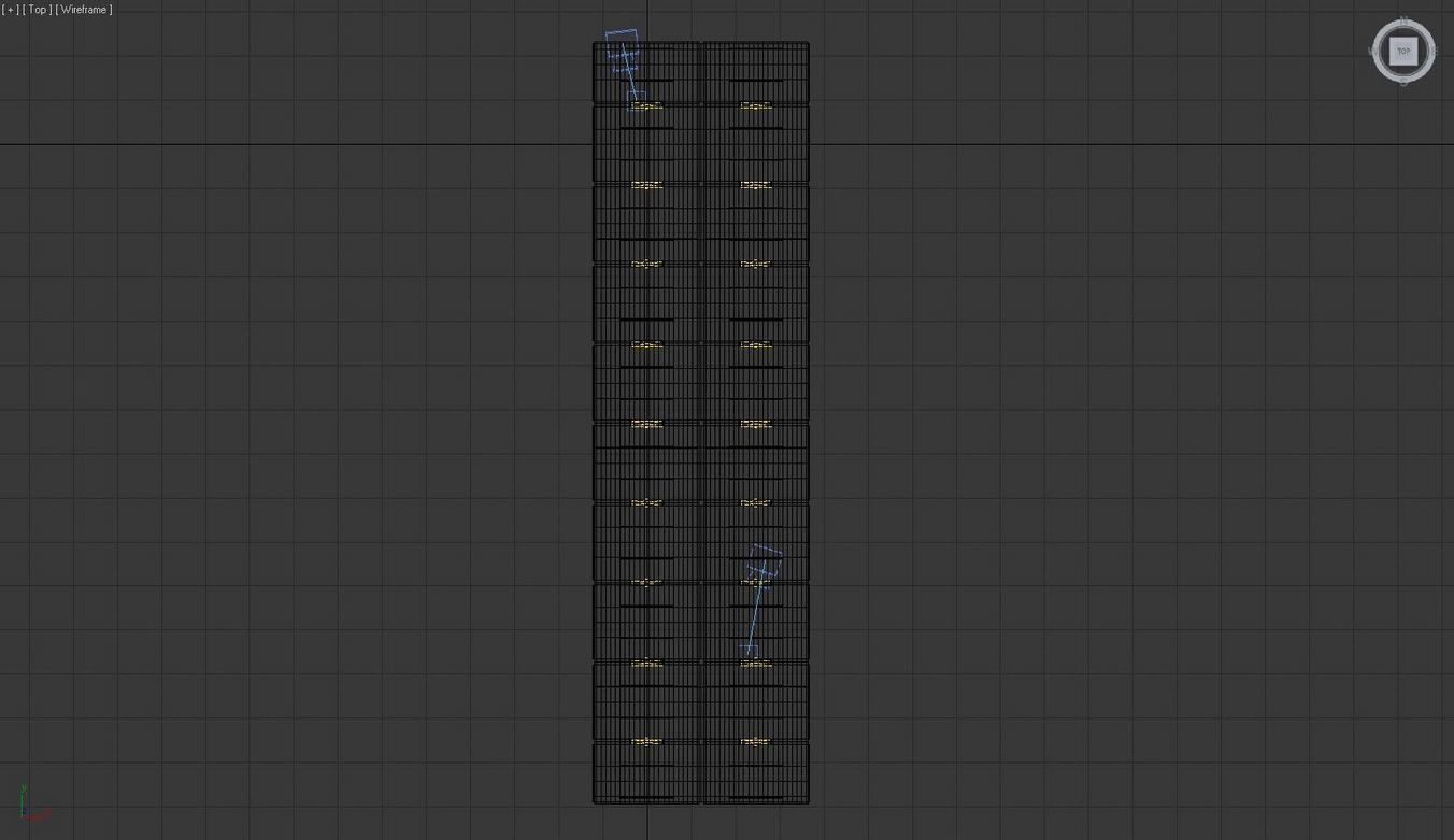 Warehouse long hallway with arches and lights Low-poly 3D model_8