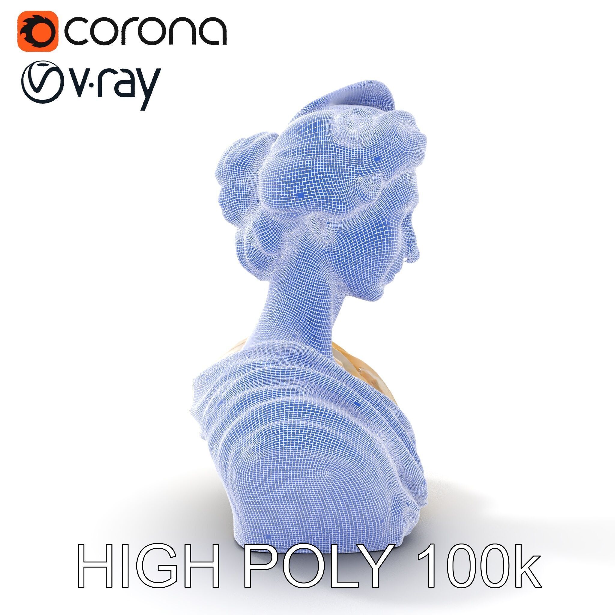 Classical Bust Sculpture Model Pack Low-poly 3D model_15