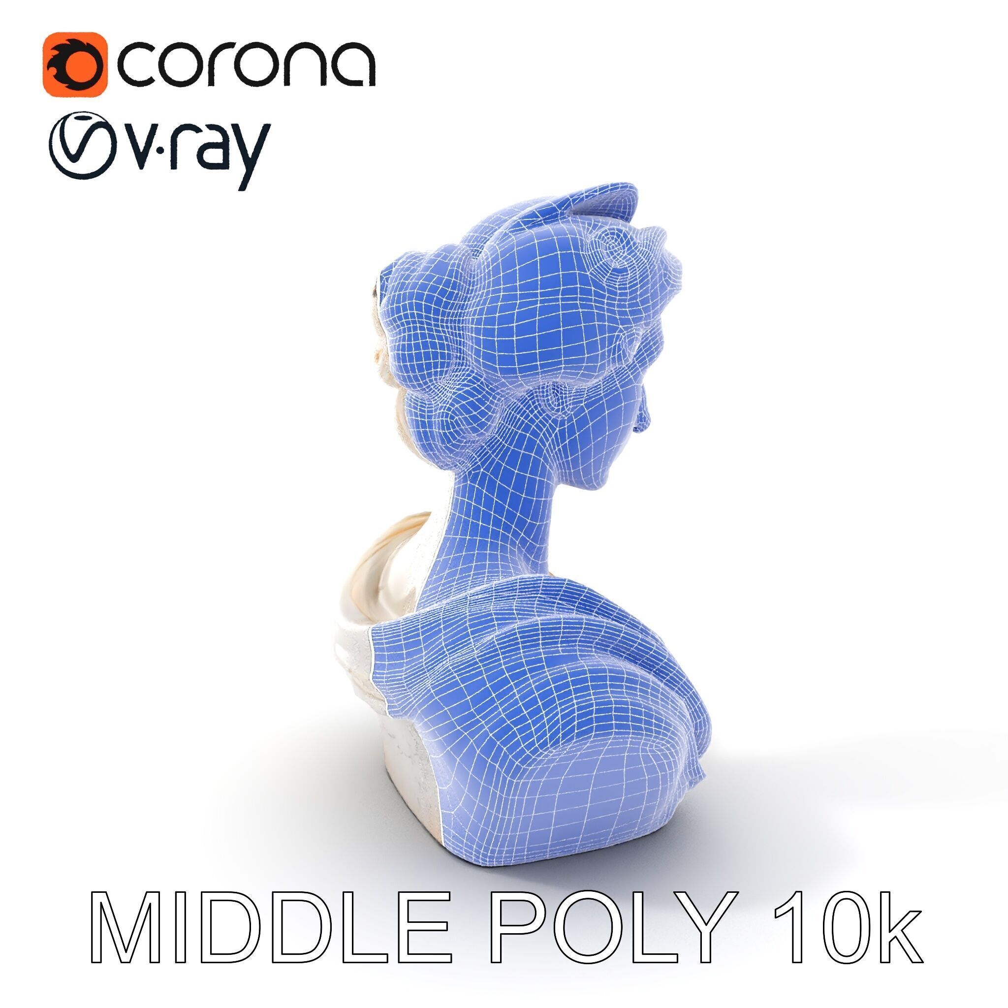 Classical Bust Sculpture Model Pack Low-poly 3D model_25