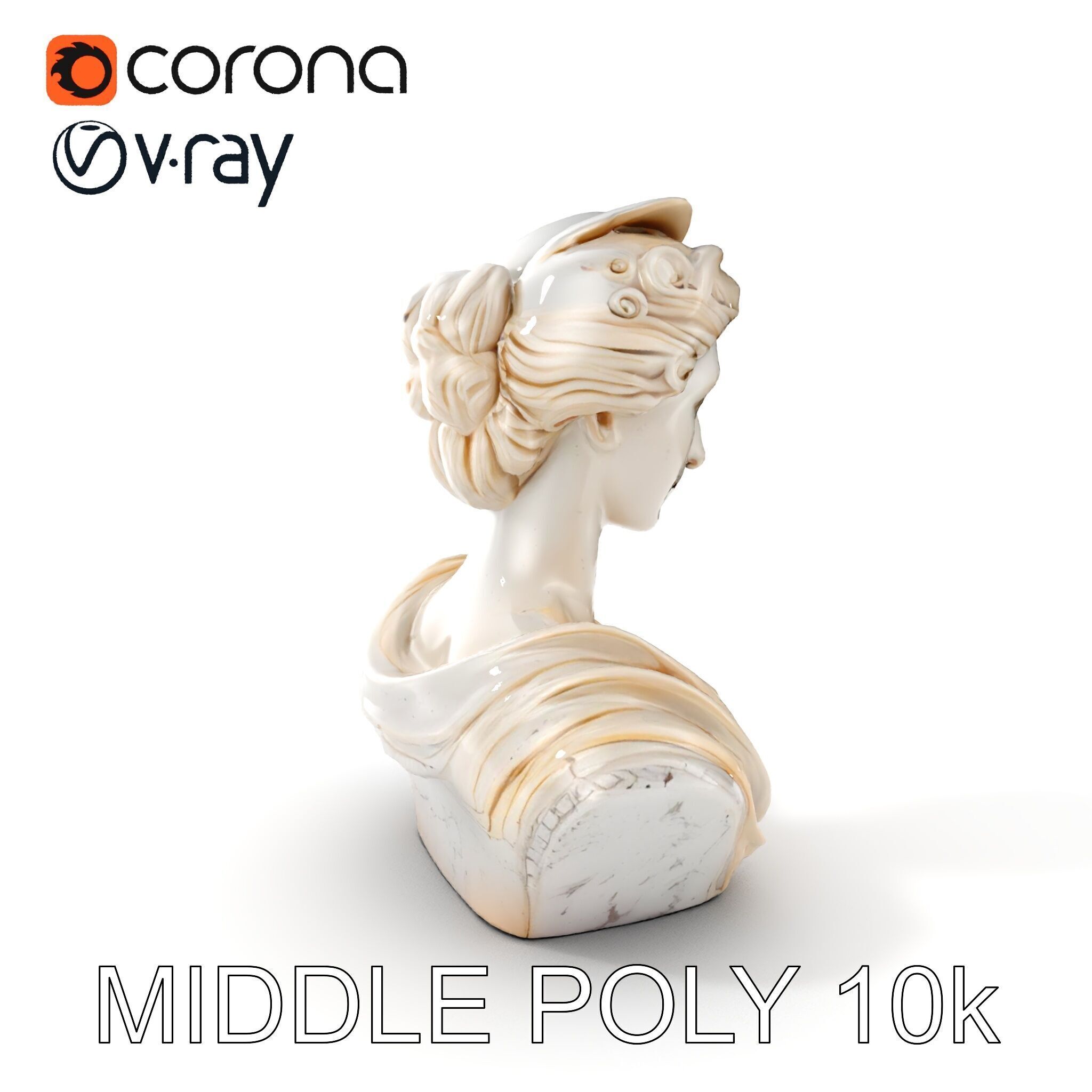 Classical Bust Sculpture Model Pack Low-poly 3D model_6