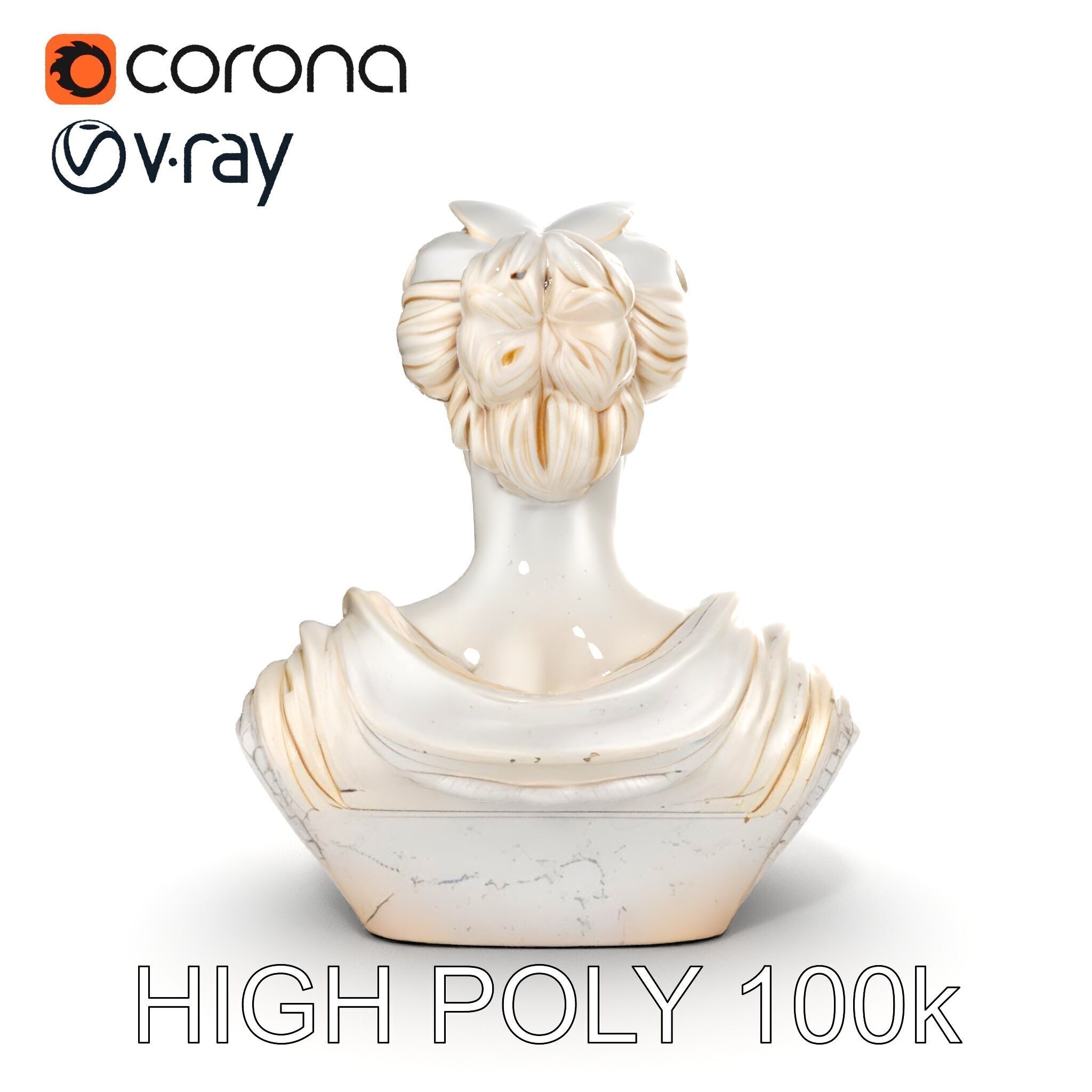 Classical Bust Sculpture Model Pack Low-poly 3D model_21