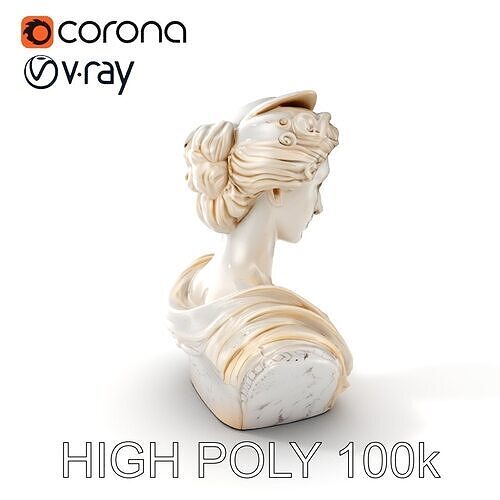 Classical Bust Sculpture Model Pack Low-poly 3D model