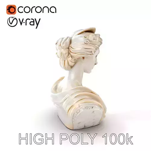 Classical Bust Sculpture Model Pack Low-poly 3D model