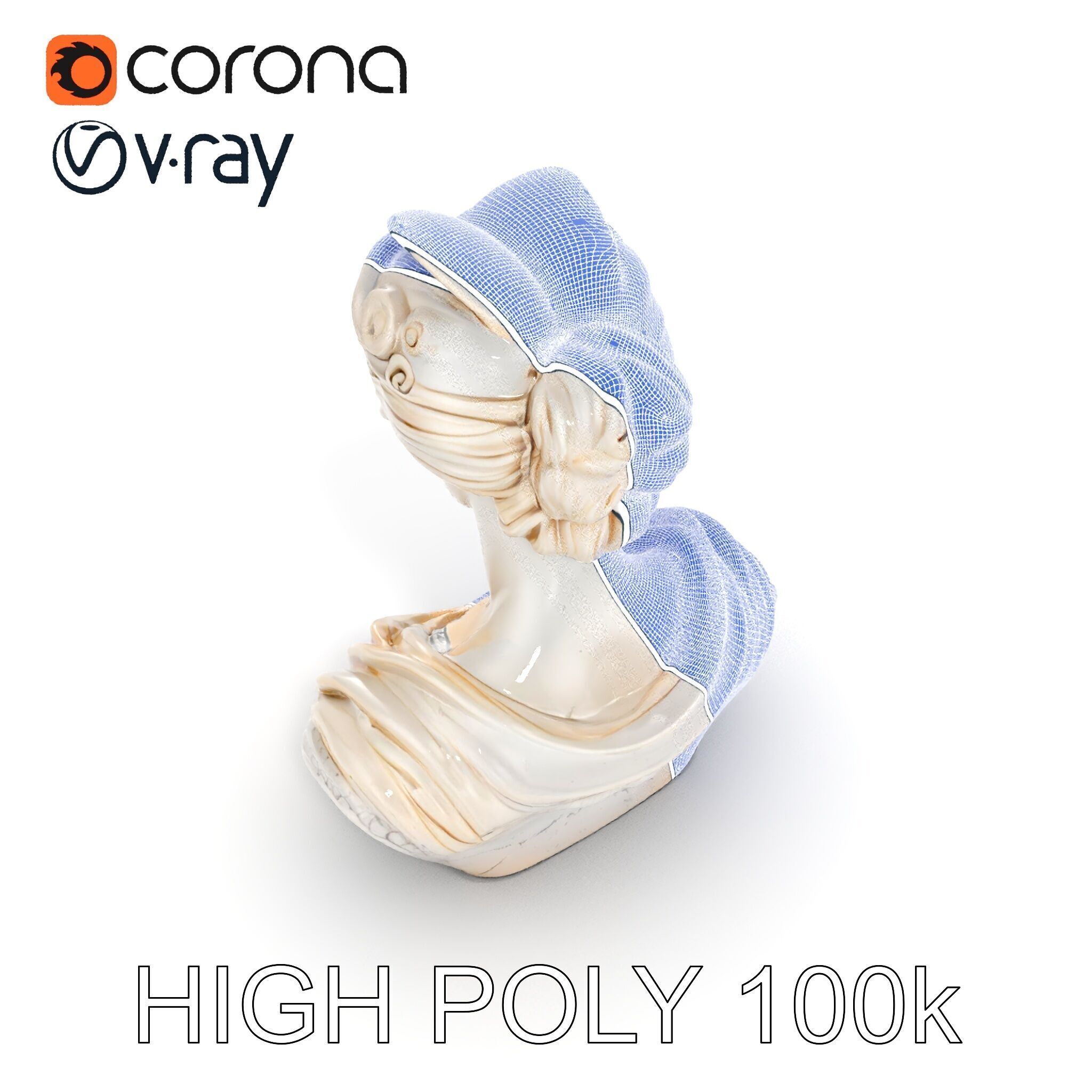 Classical Bust Sculpture Model Pack Low-poly 3D model_27