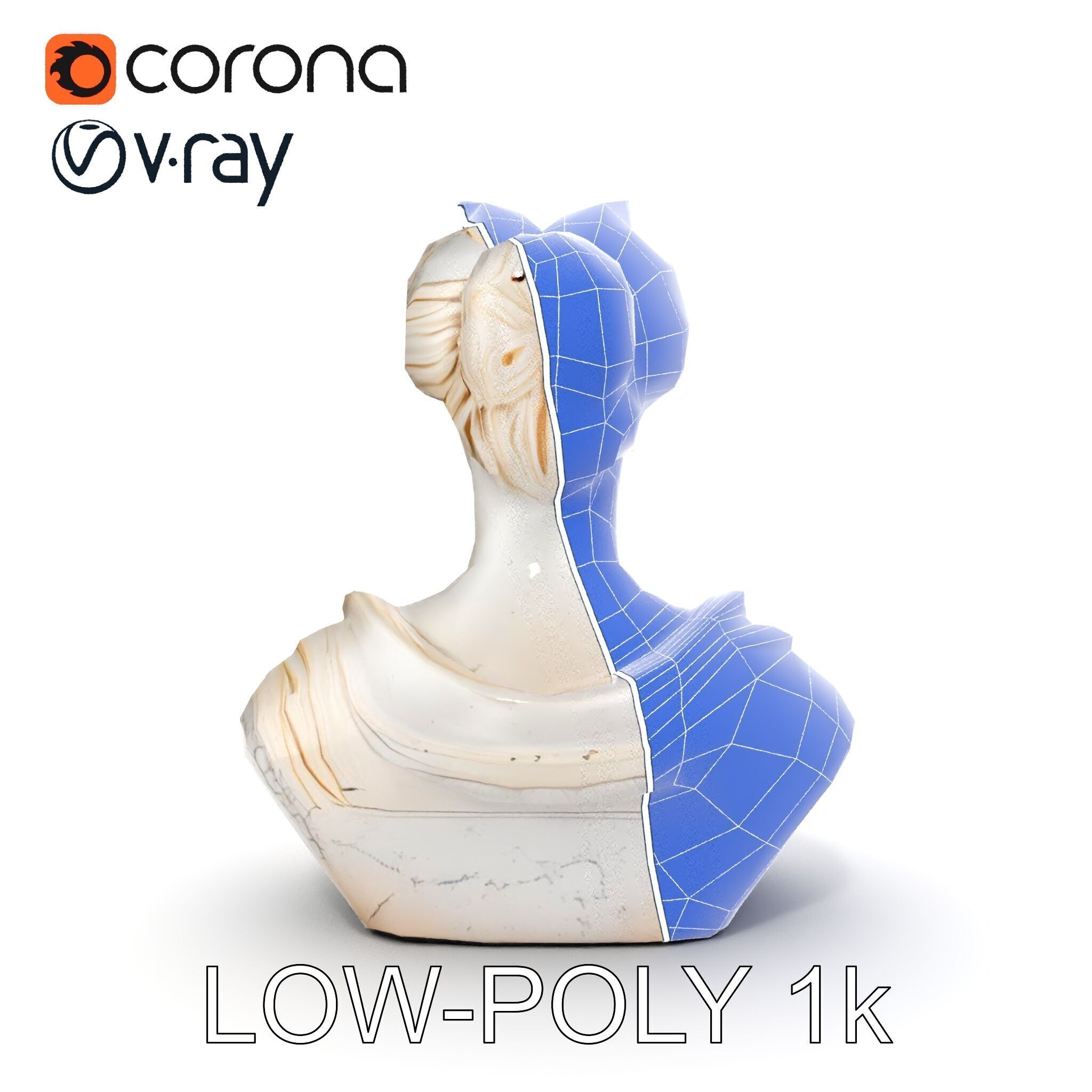 Classical Bust Sculpture Model Pack Low-poly 3D model_31