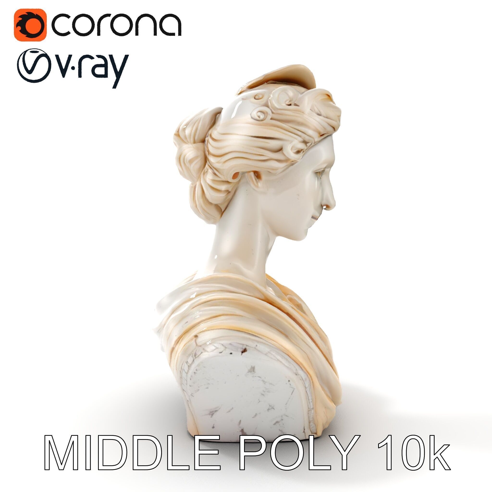 Classical Bust Sculpture Model Pack Low-poly 3D model_16