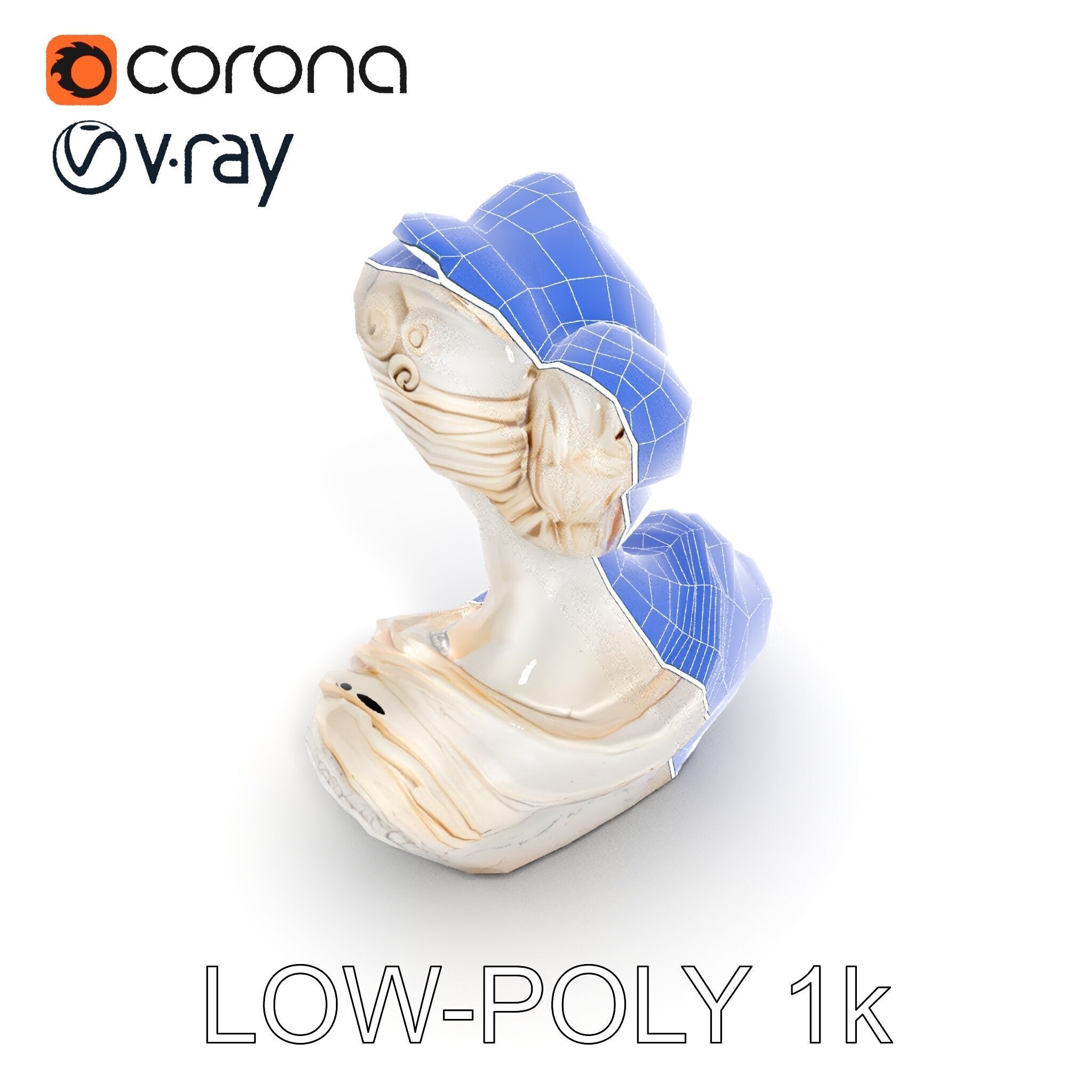 Classical Bust Sculpture Model Pack Low-poly 3D model_23