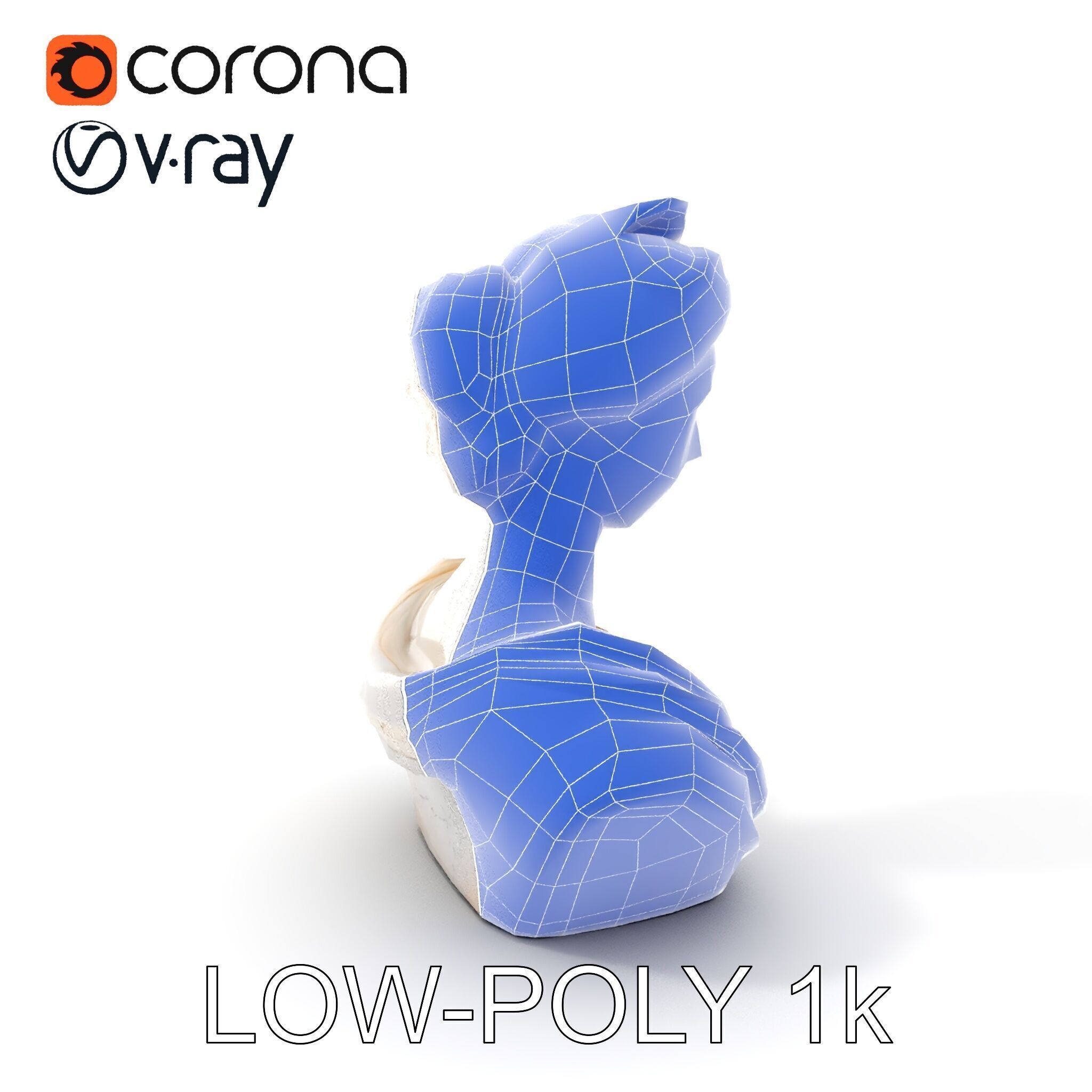 Classical Bust Sculpture Model Pack Low-poly 3D model_20