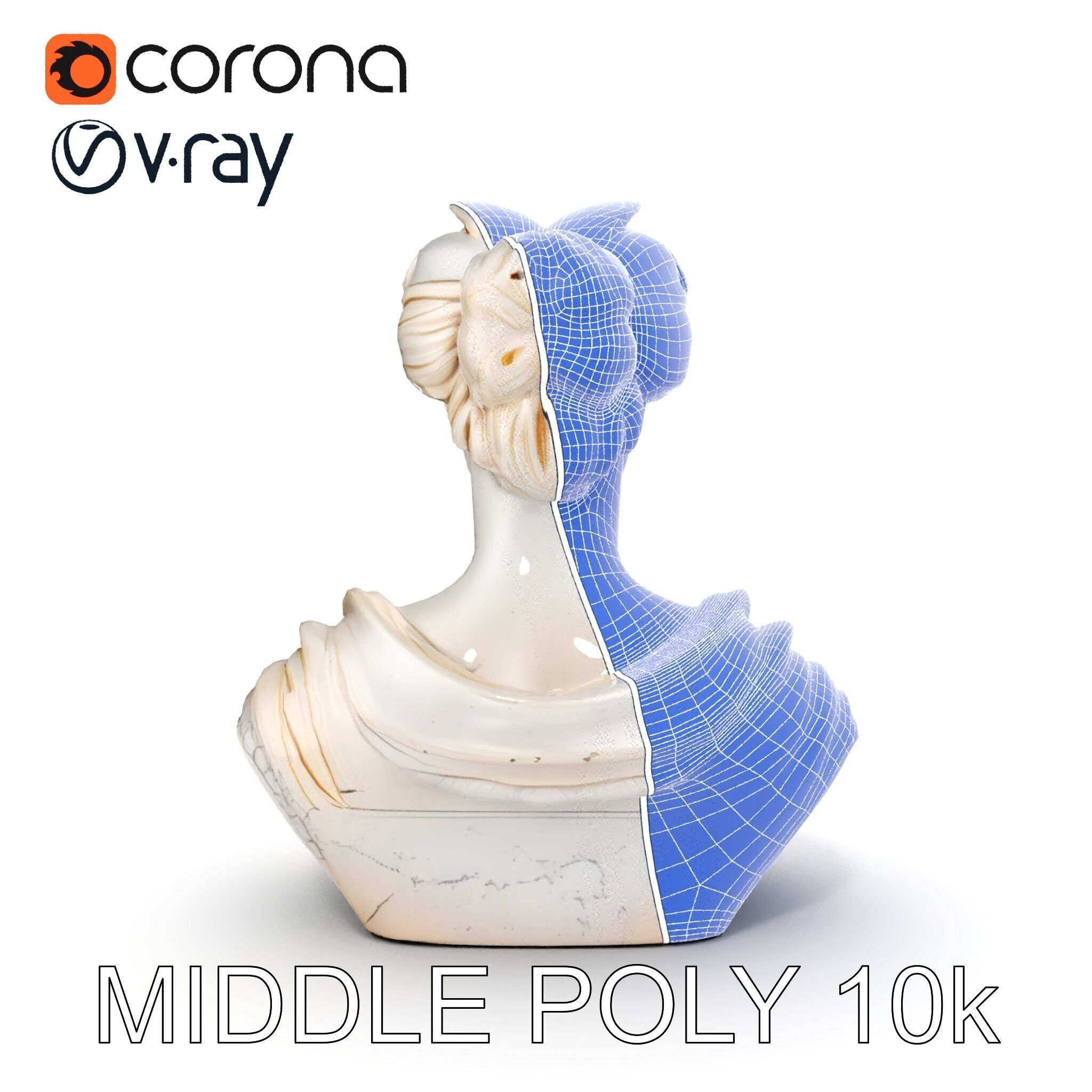 Classical Bust Sculpture Model Pack Low-poly 3D model_22