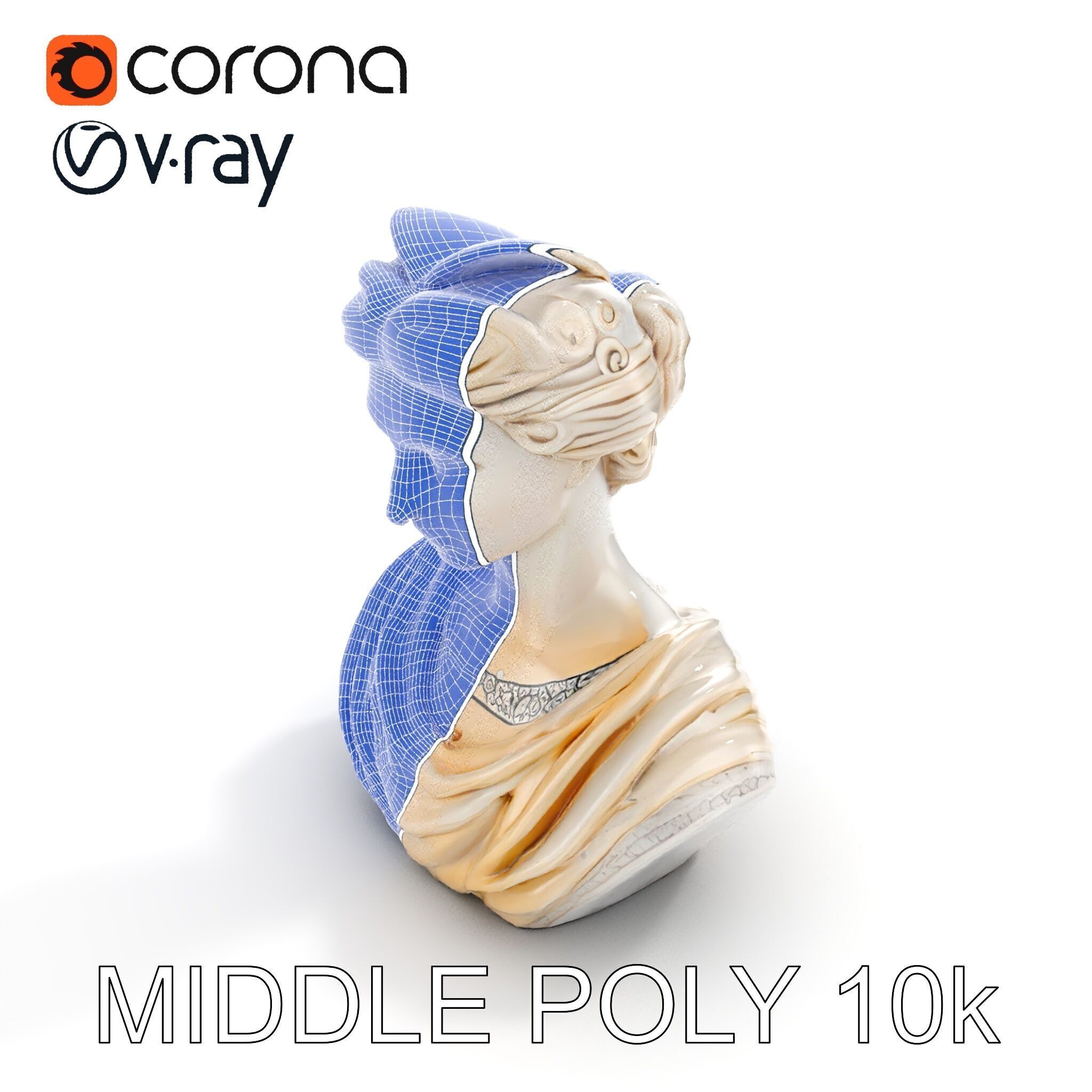 Classical Bust Sculpture Model Pack Low-poly 3D model_28
