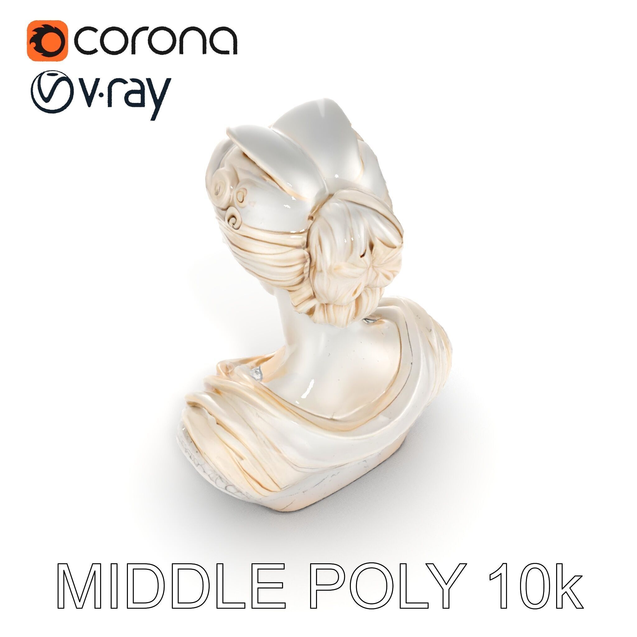 Classical Bust Sculpture Model Pack Low-poly 3D model_8