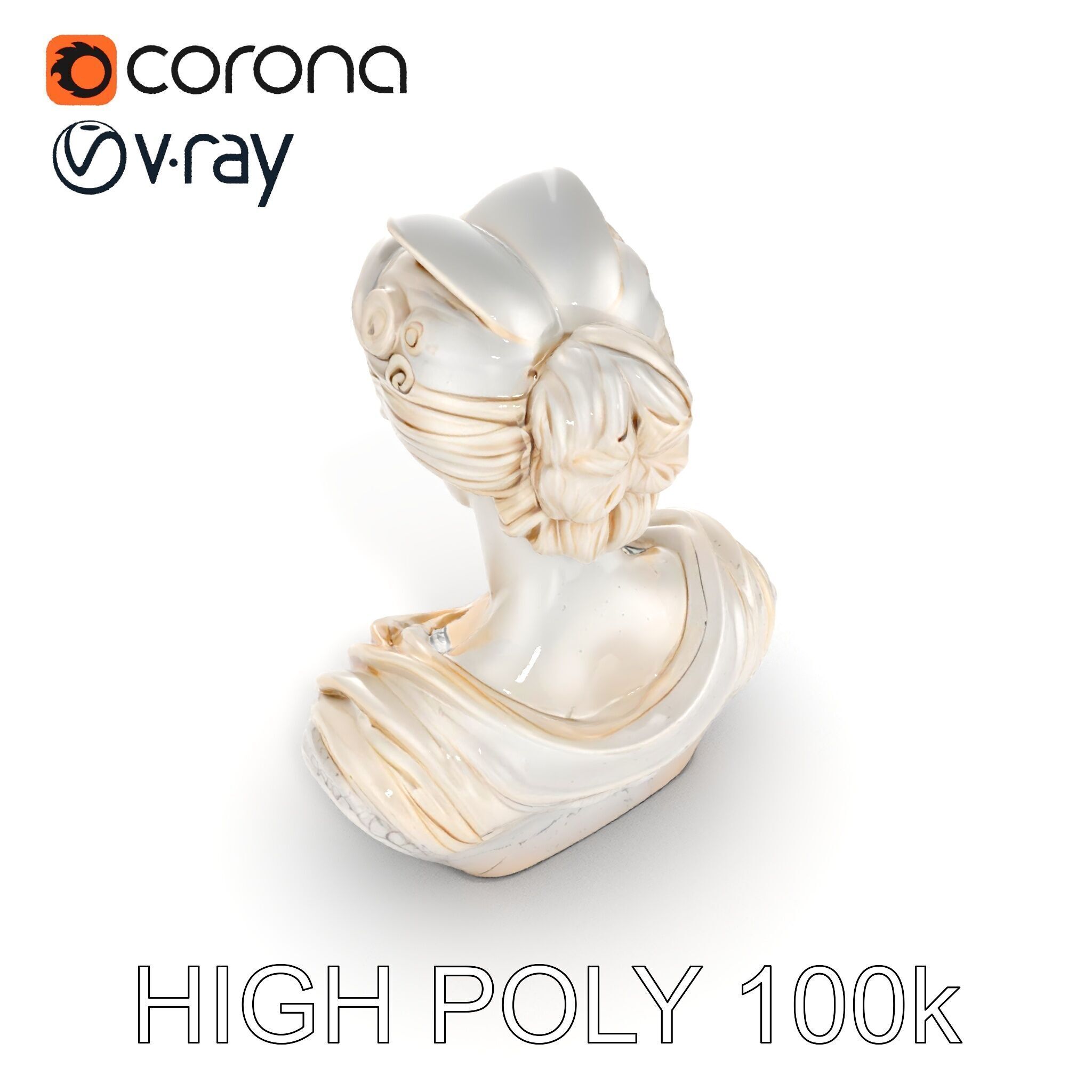 Classical Bust Sculpture Model Pack Low-poly 3D model_24