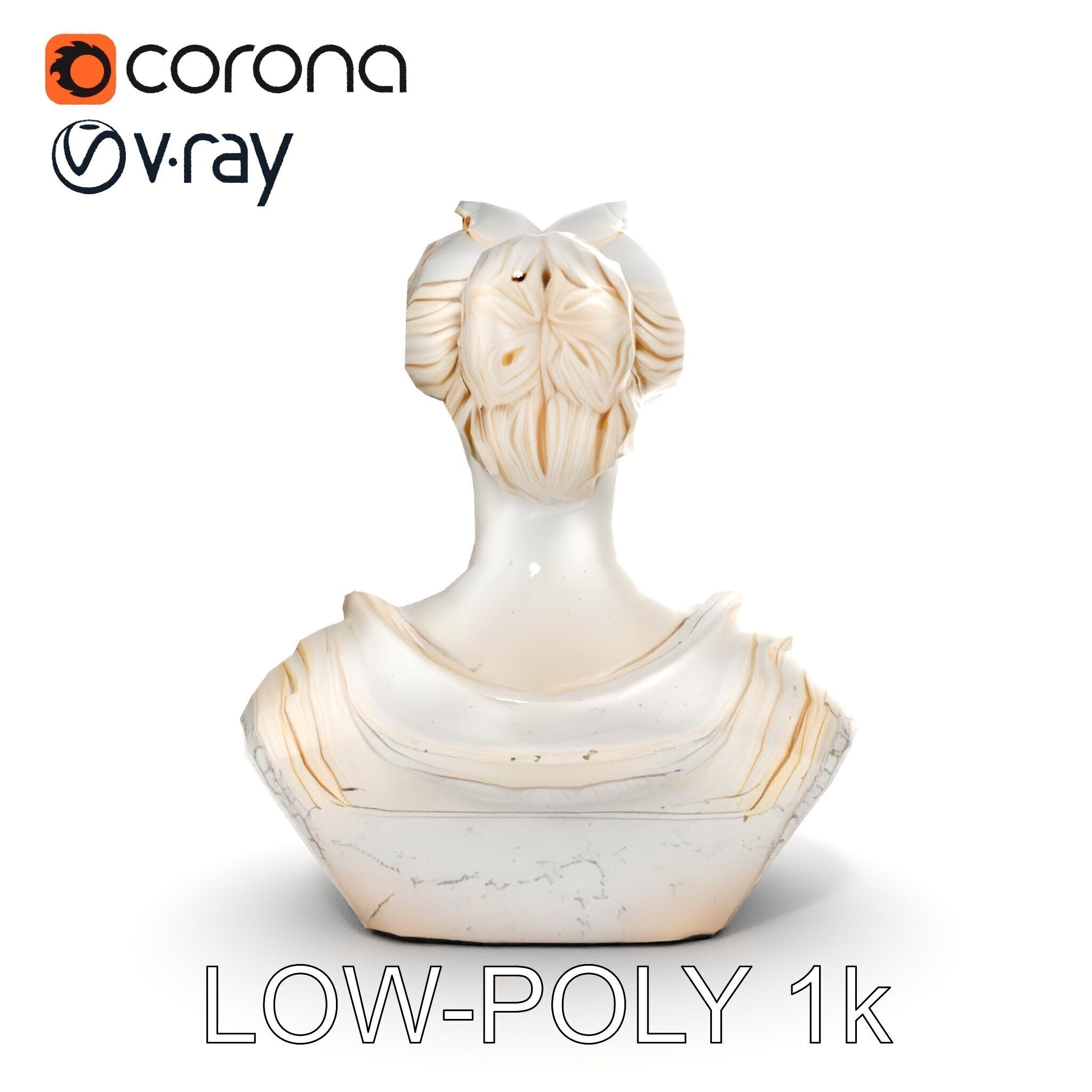 Classical Bust Sculpture Model Pack Low-poly 3D model_14