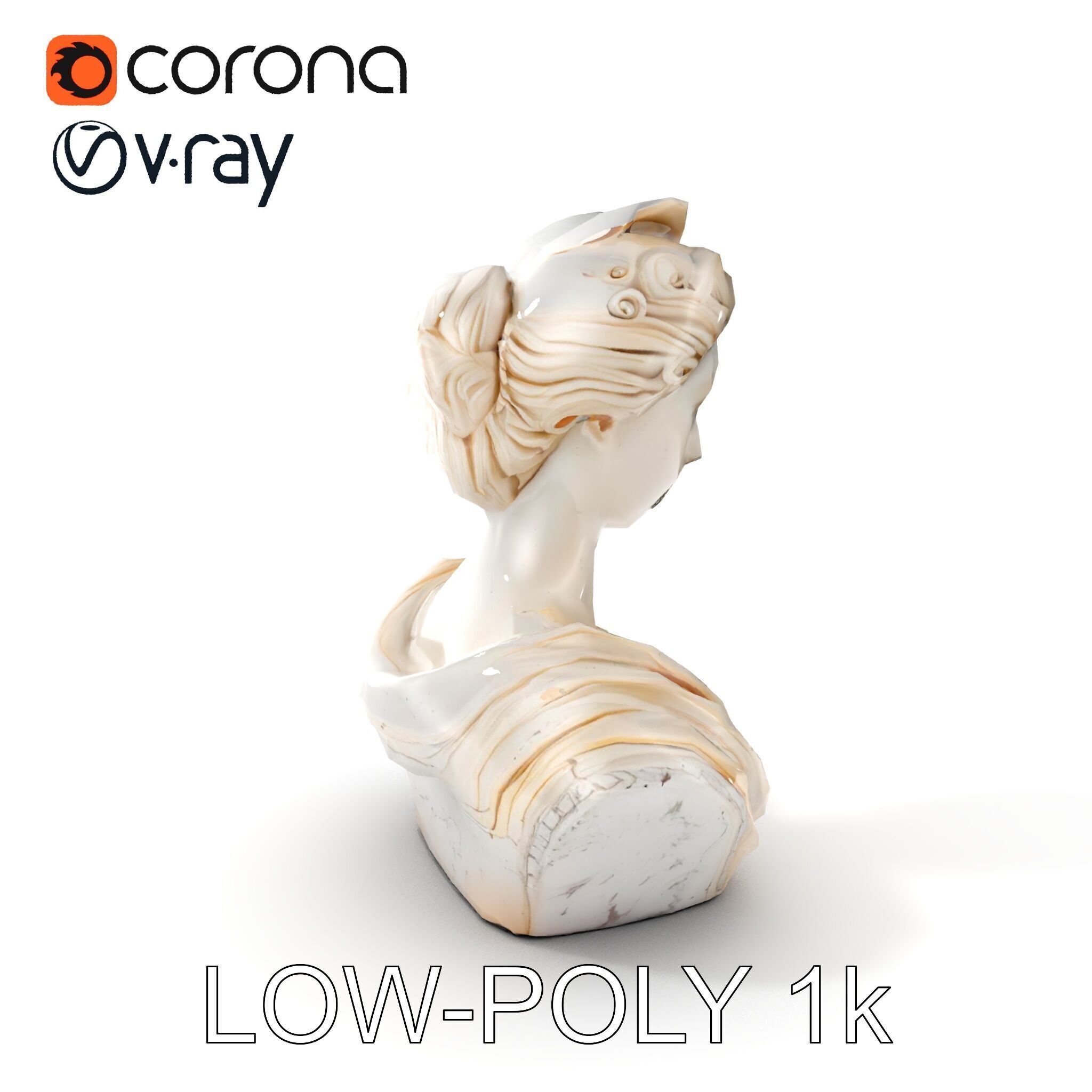 Classical Bust Sculpture Model Pack Low-poly 3D model_11
