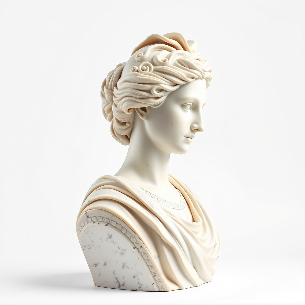 Classical Bust Sculpture Model Pack Low-poly 3D model_2