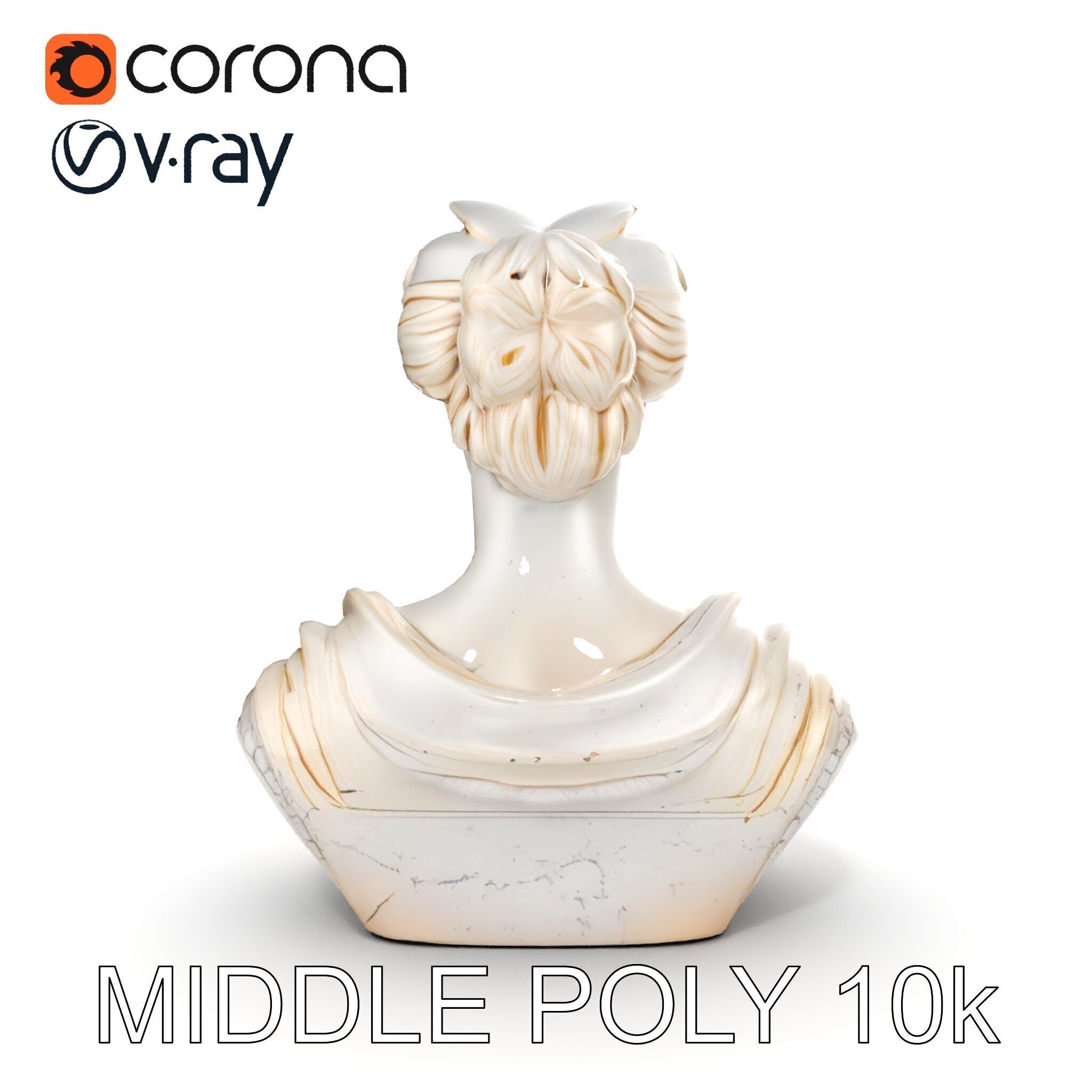 Classical Bust Sculpture Model Pack Low-poly 3D model_13