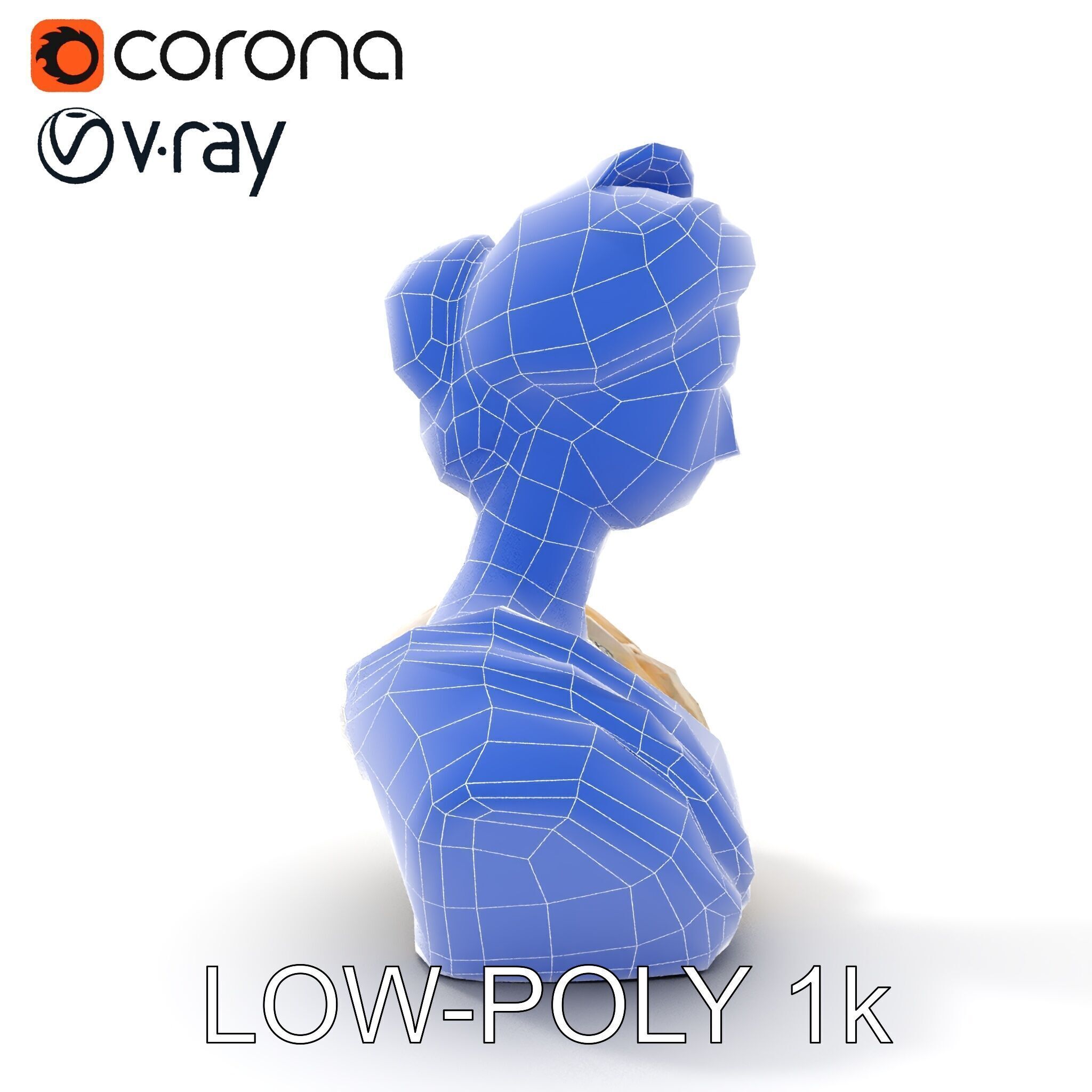 Classical Bust Sculpture Model Pack Low-poly 3D model_29