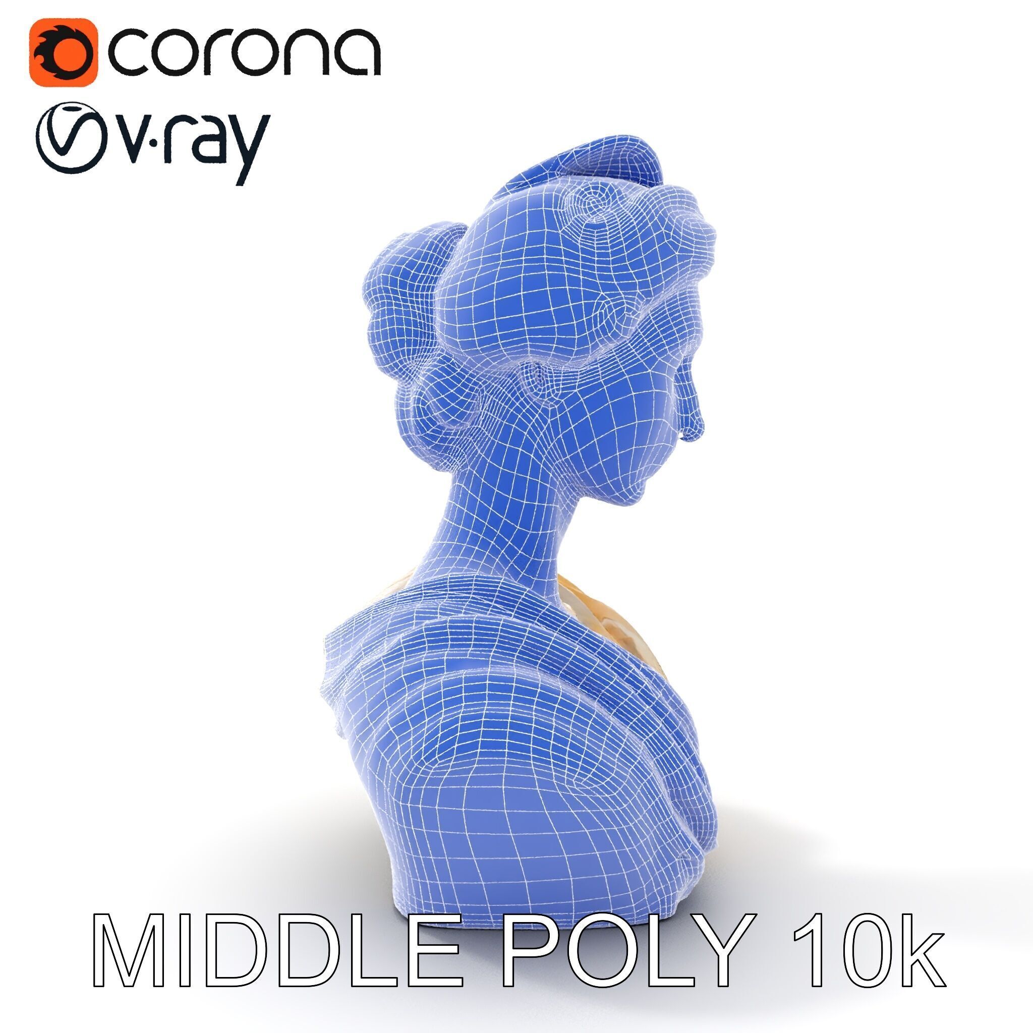 Classical Bust Sculpture Model Pack Low-poly 3D model_19