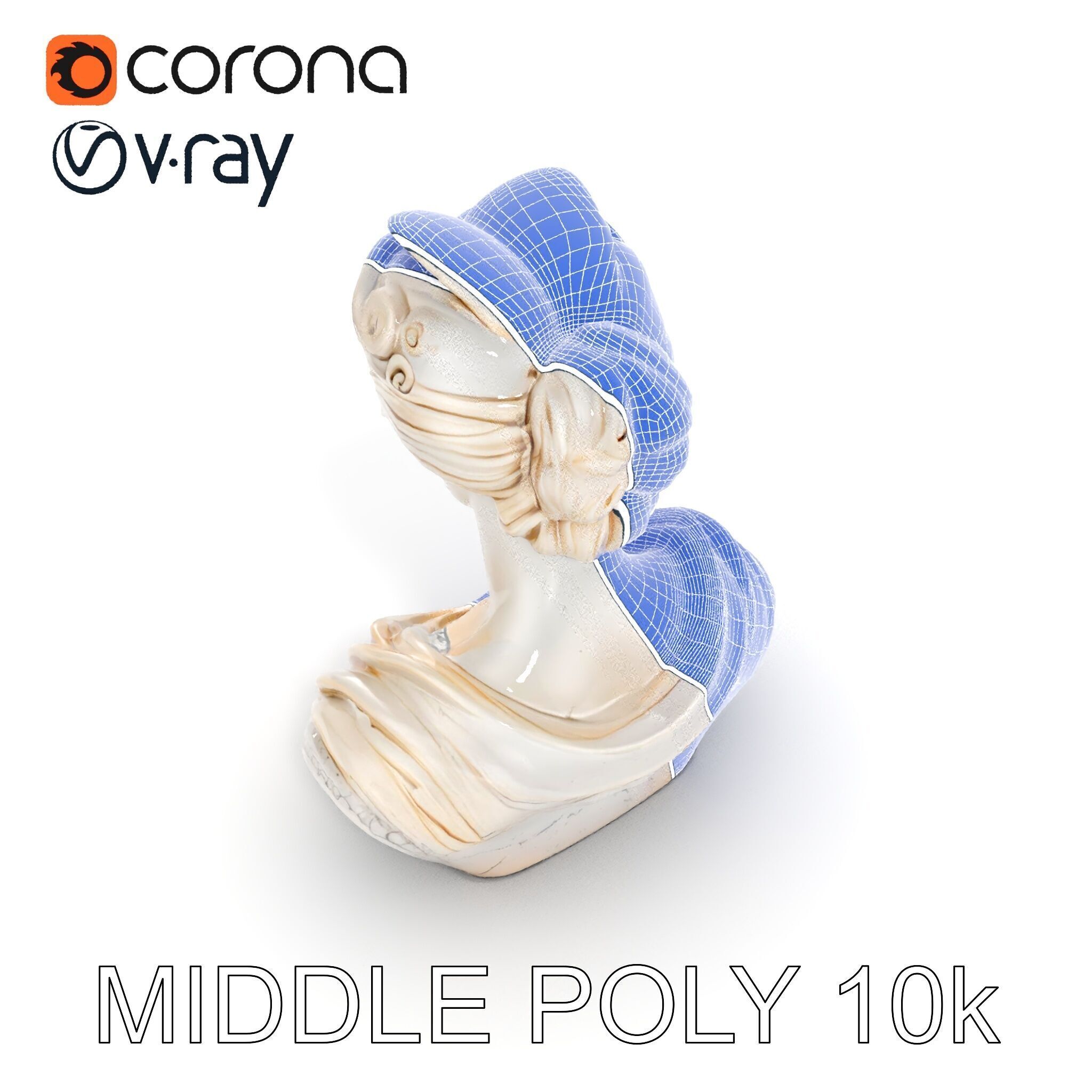 Classical Bust Sculpture Model Pack Low-poly 3D model_30