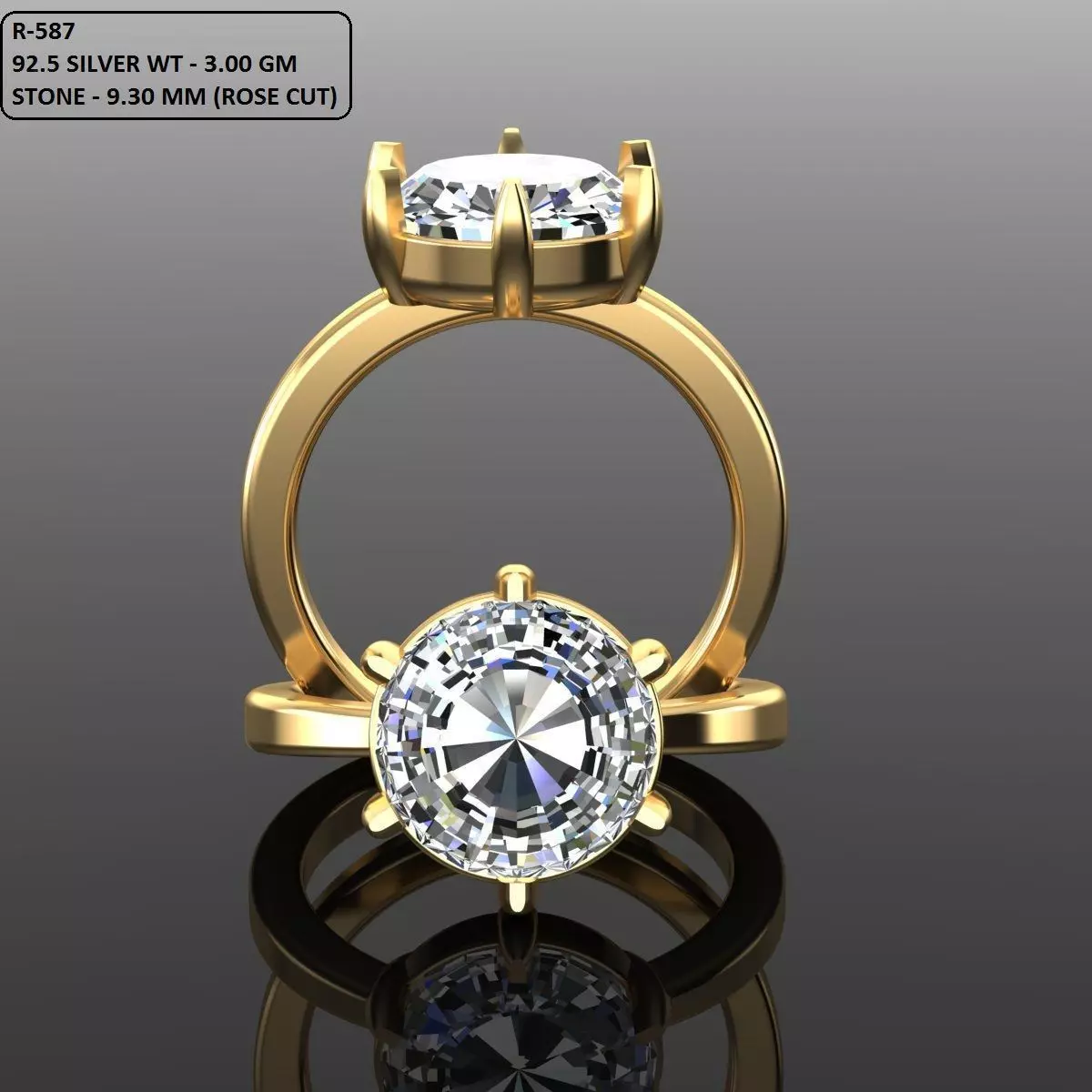 Solitaire Ring 3D print model_0