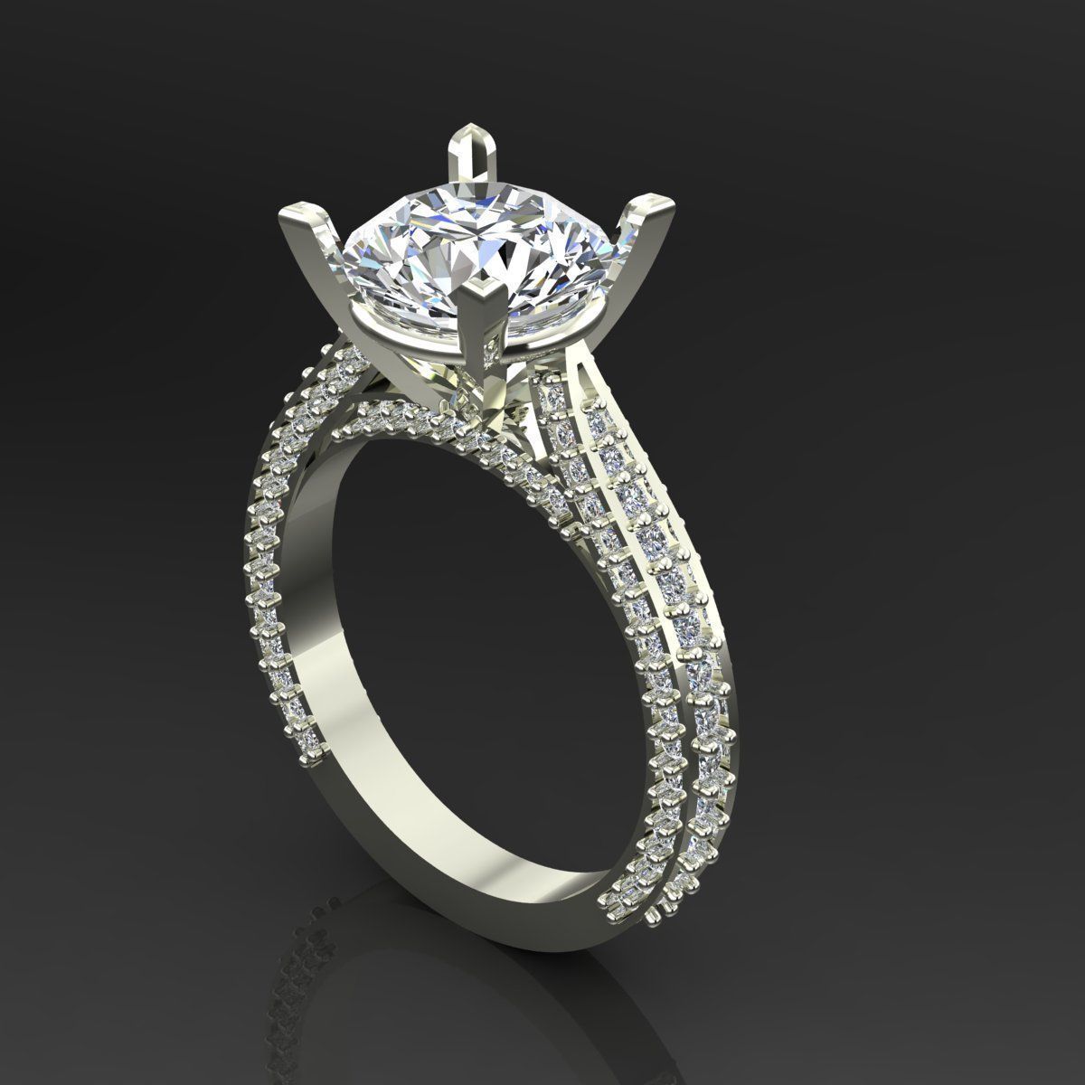 Solitaire Ring 3D print model_1