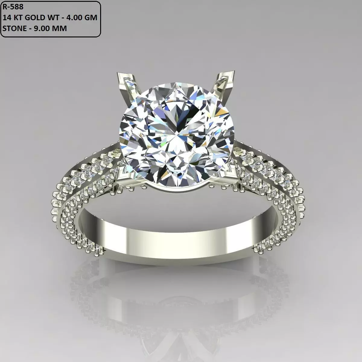 Solitaire Ring 3D print model_0