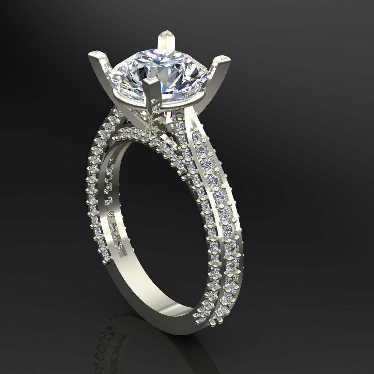 Solitaire Ring 3D print model_2