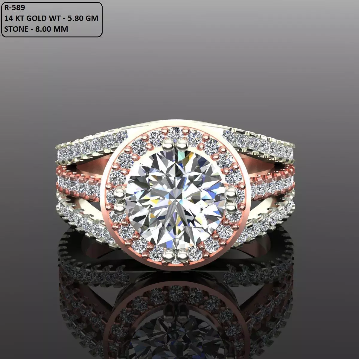 Solitaire Ring 3D print model_0