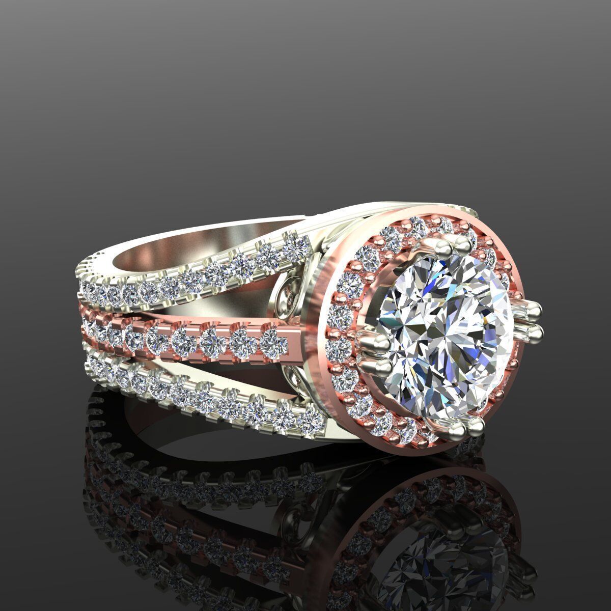 Solitaire Ring 3D print model_1