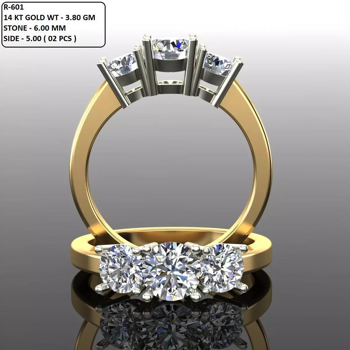 Solitaire Ring 3D print model_0