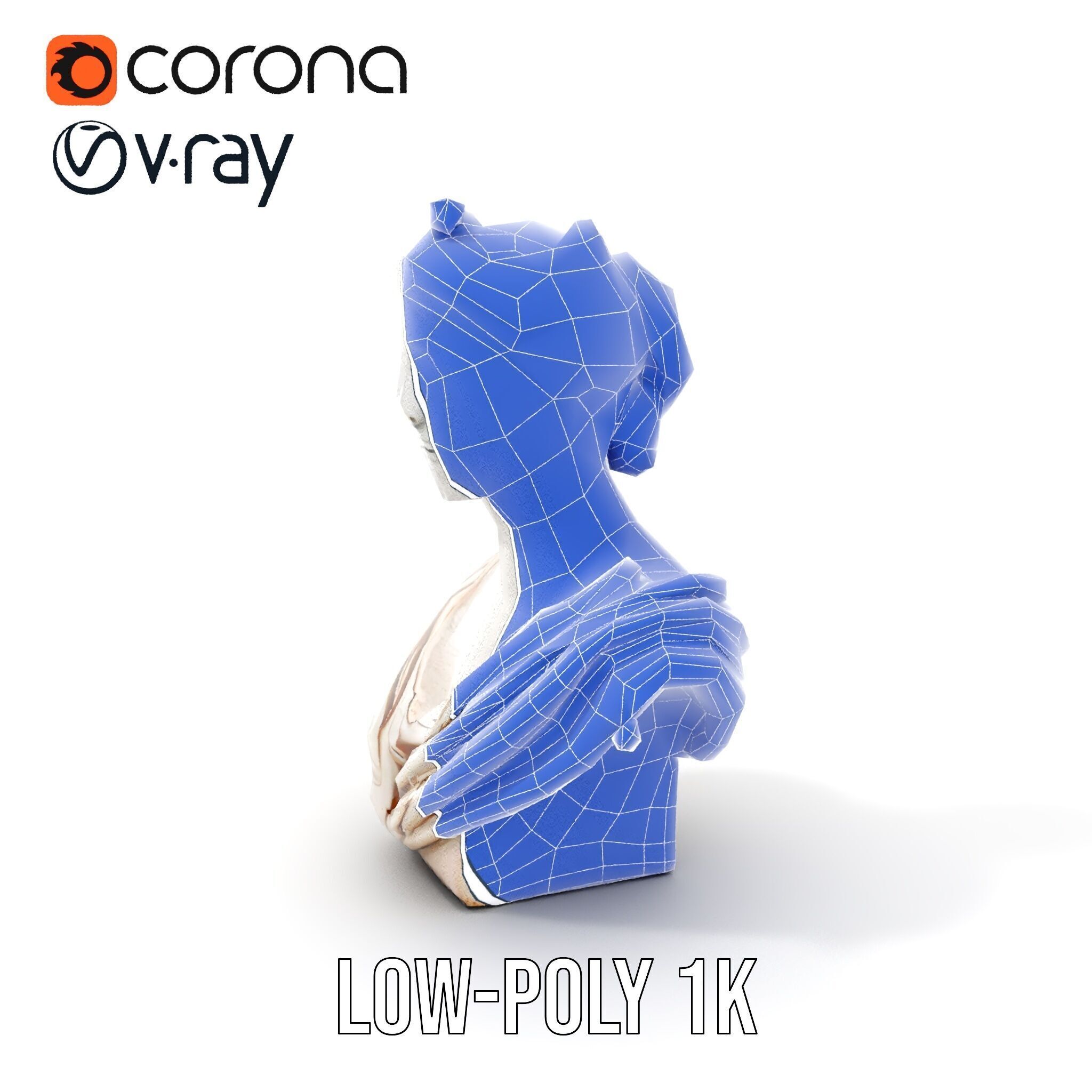 Classical Bust Sculpture Model Pack Low-poly 3D model_15