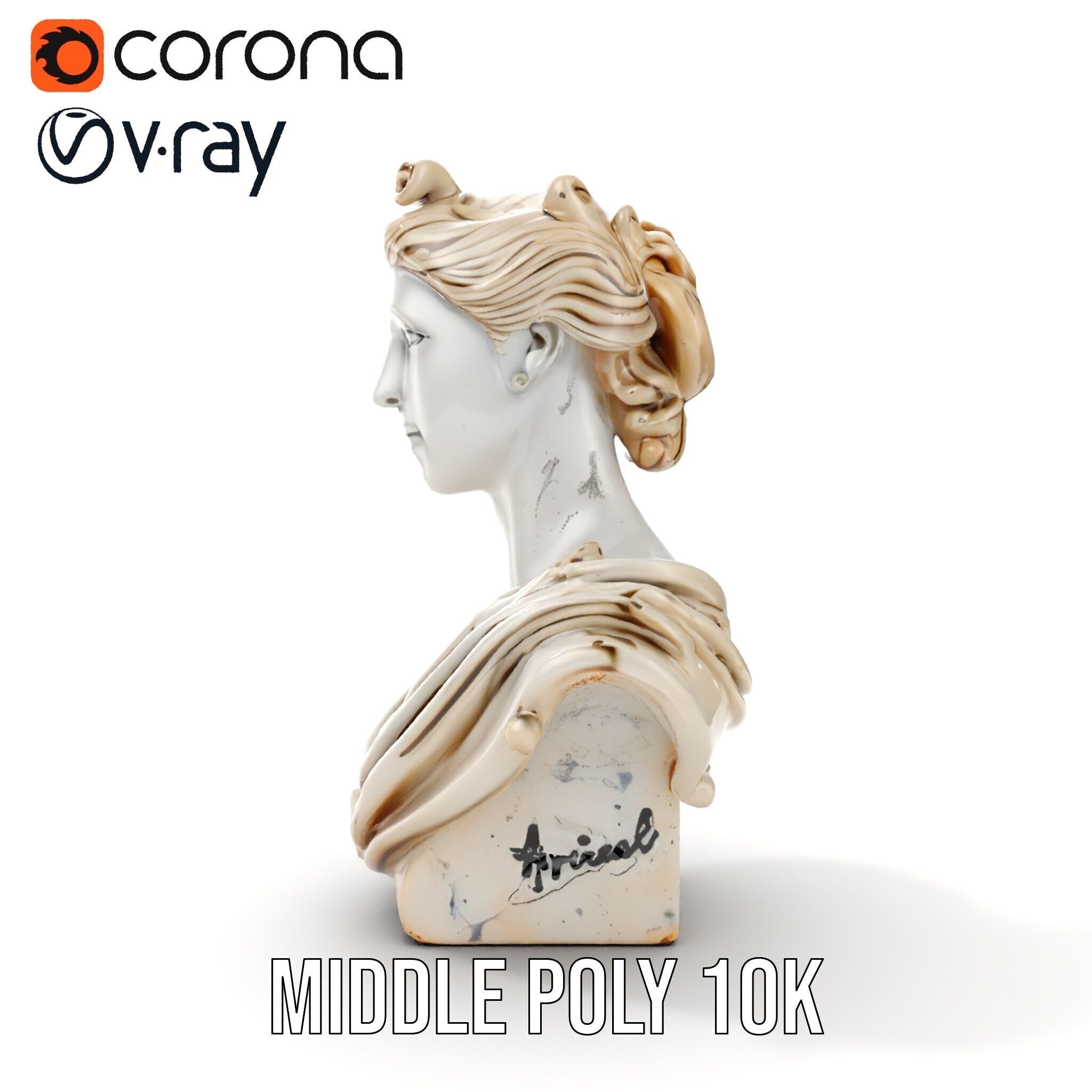 Classical Bust Sculpture Model Pack Low-poly 3D model_25