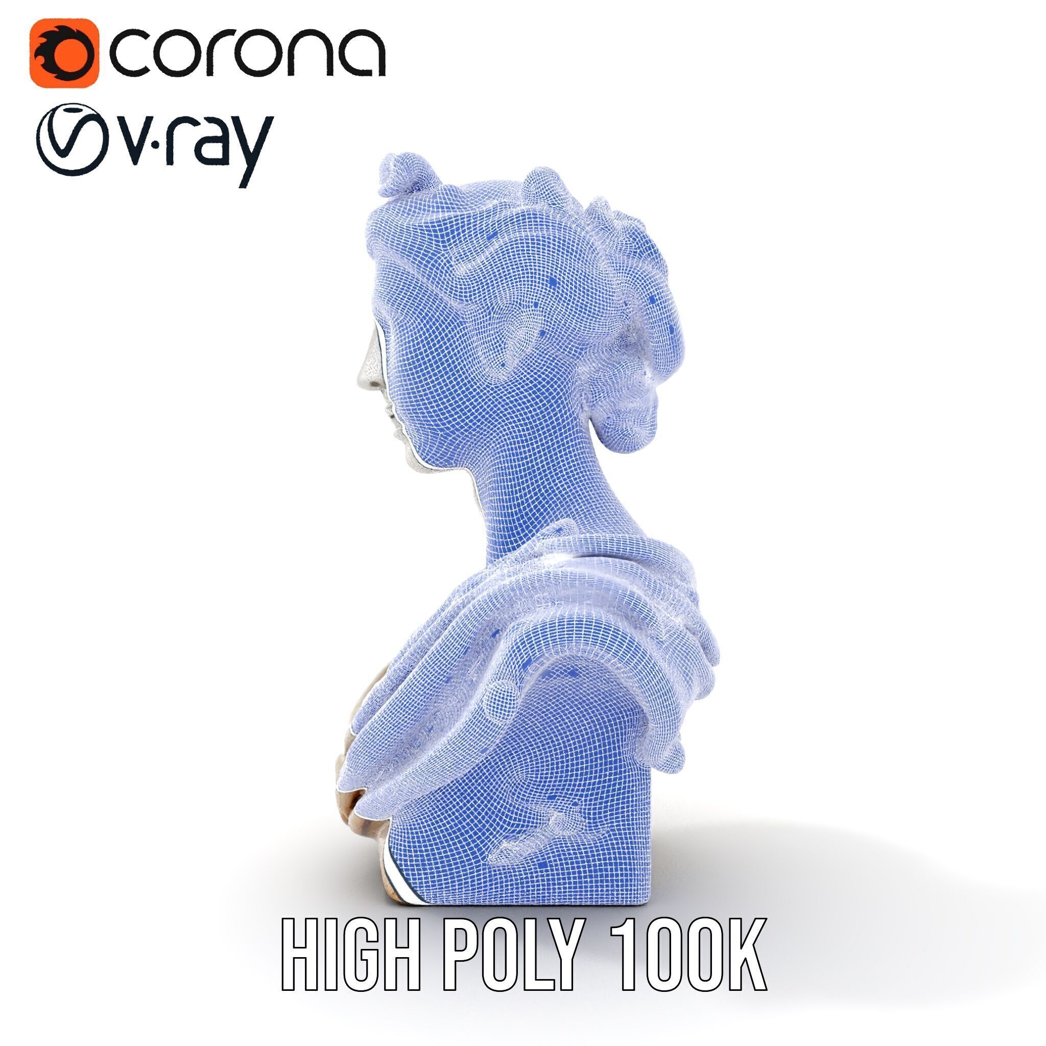 Classical Bust Sculpture Model Pack Low-poly 3D model_35