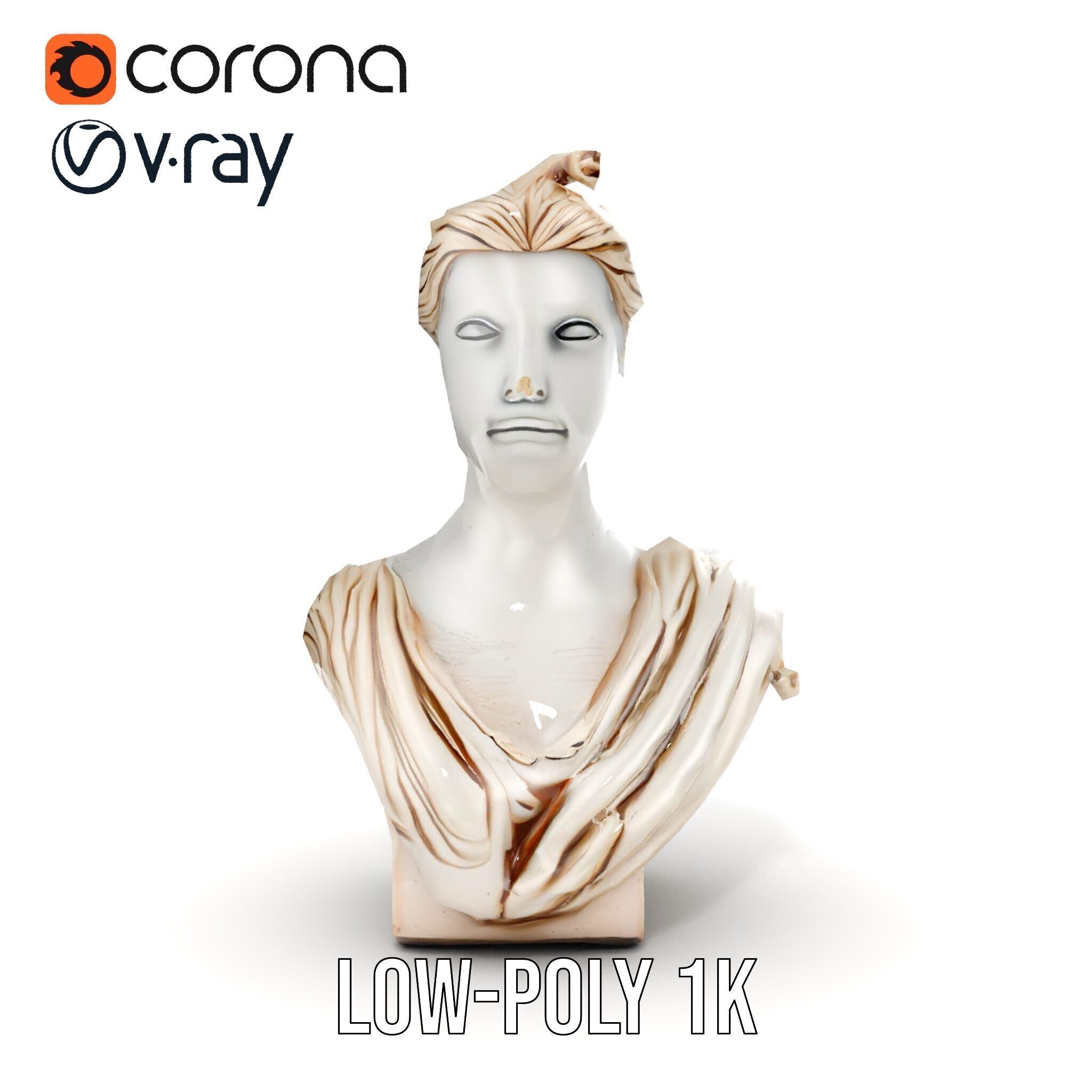 Classical Bust Sculpture Model Pack Low-poly 3D model_29