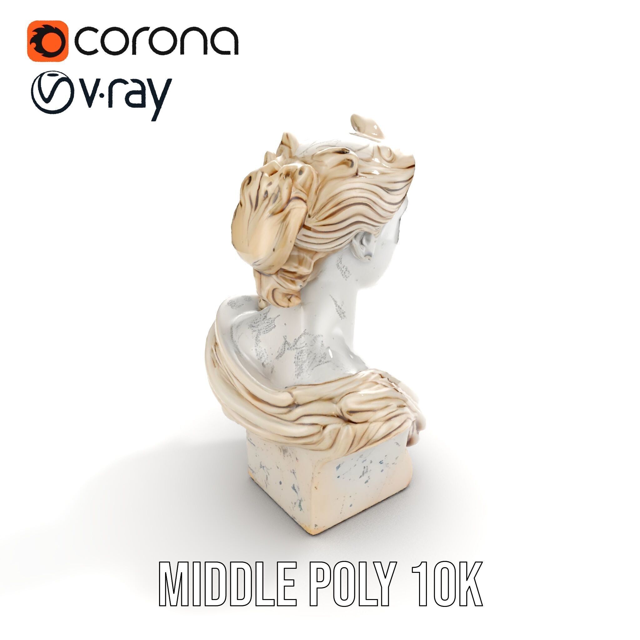 Classical Bust Sculpture Model Pack Low-poly 3D model_11