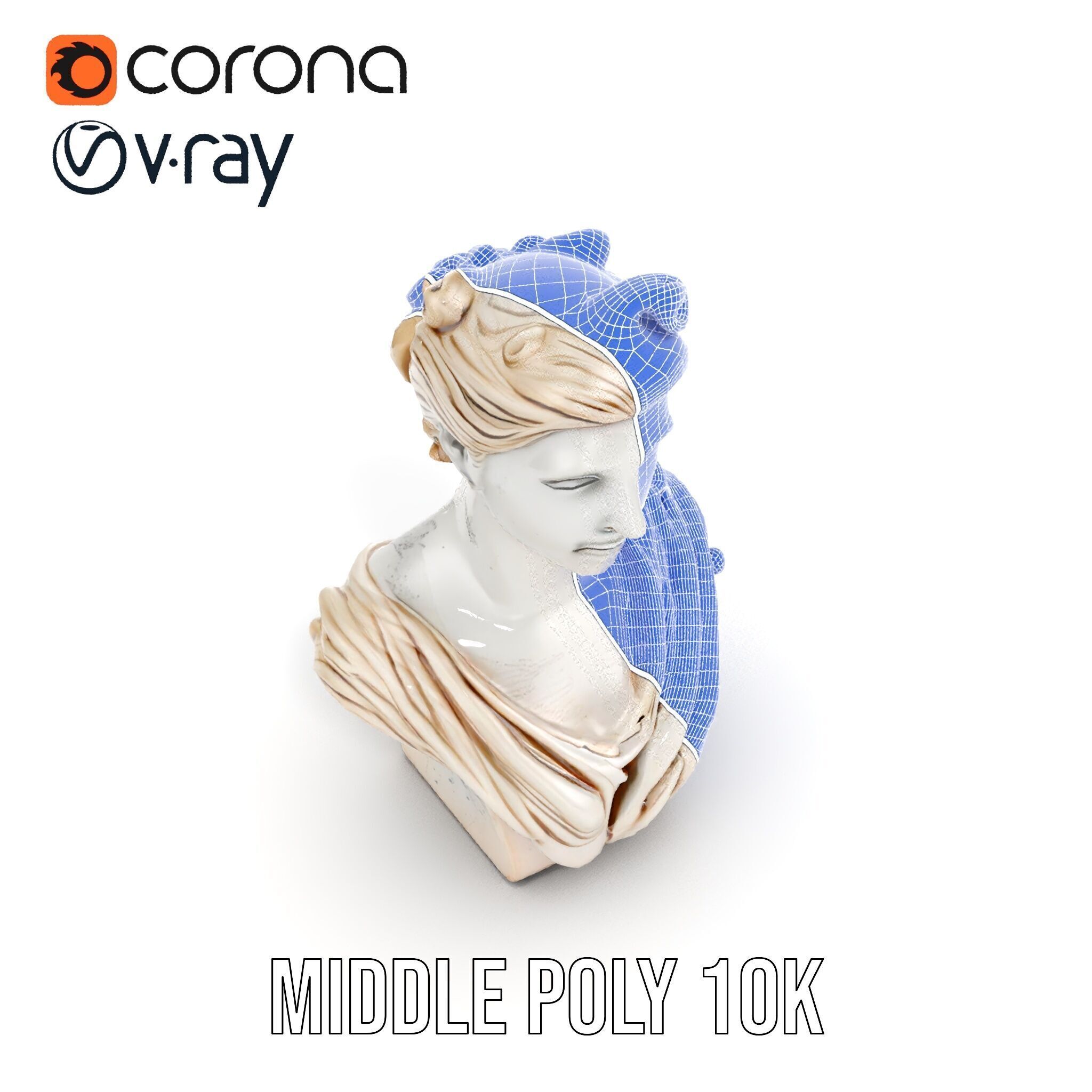 Classical Bust Sculpture Model Pack Low-poly 3D model_30