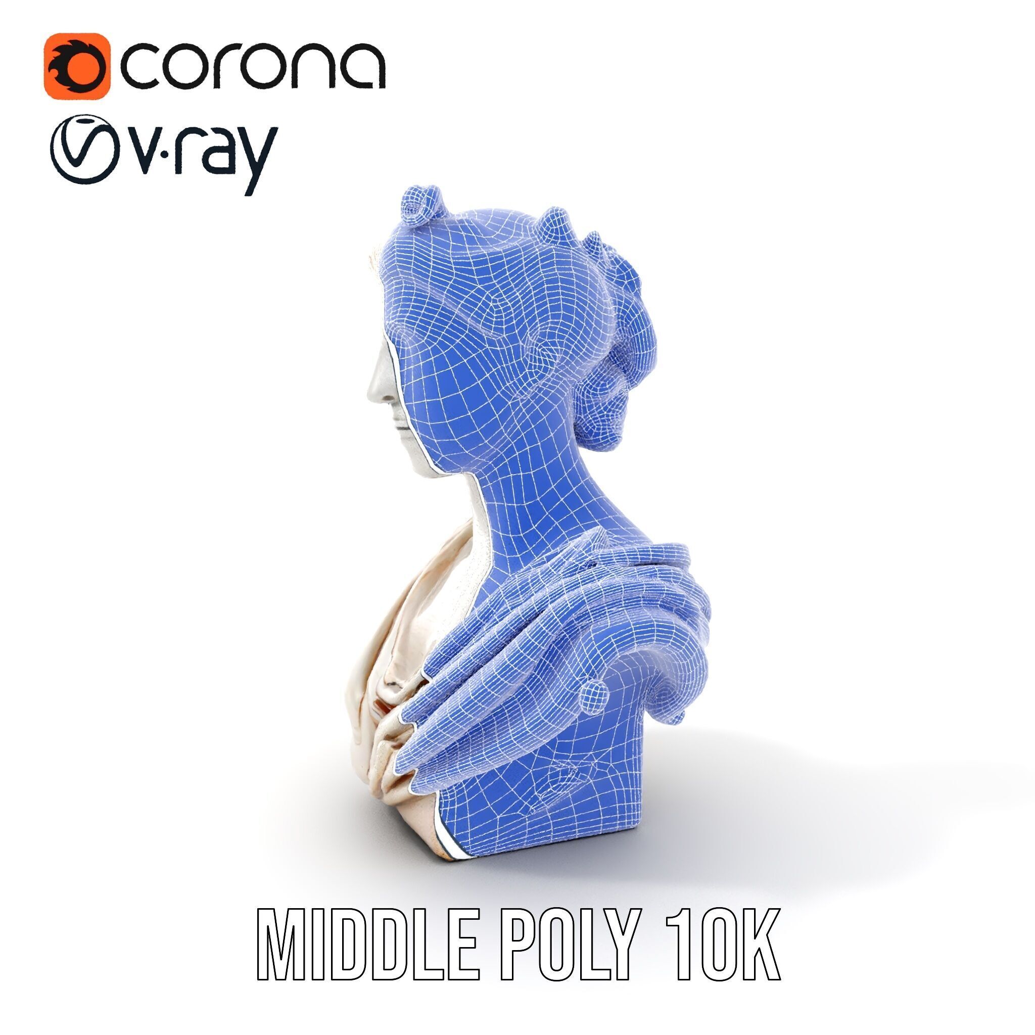 Classical Bust Sculpture Model Pack Low-poly 3D model_17