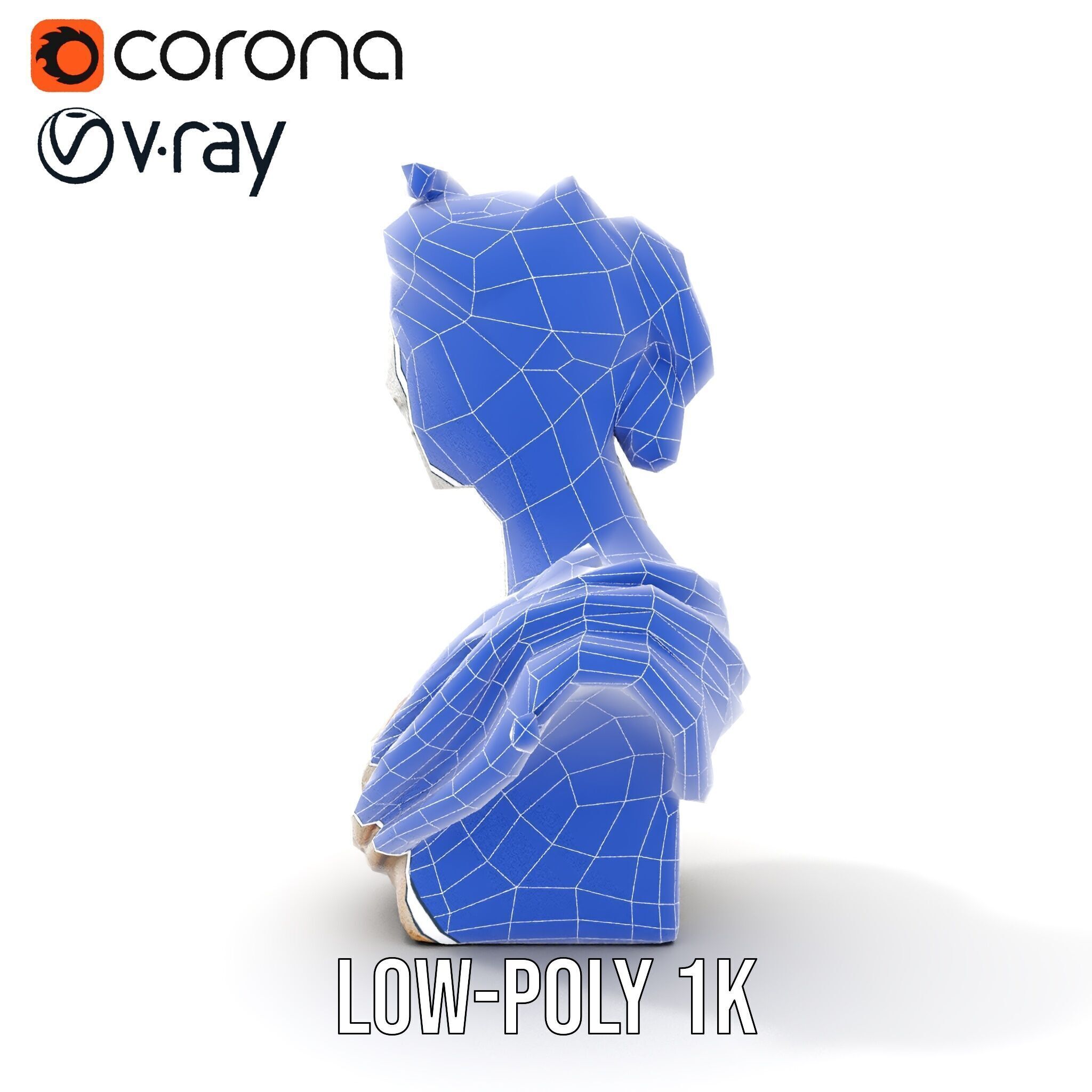 Classical Bust Sculpture Model Pack Low-poly 3D model_21