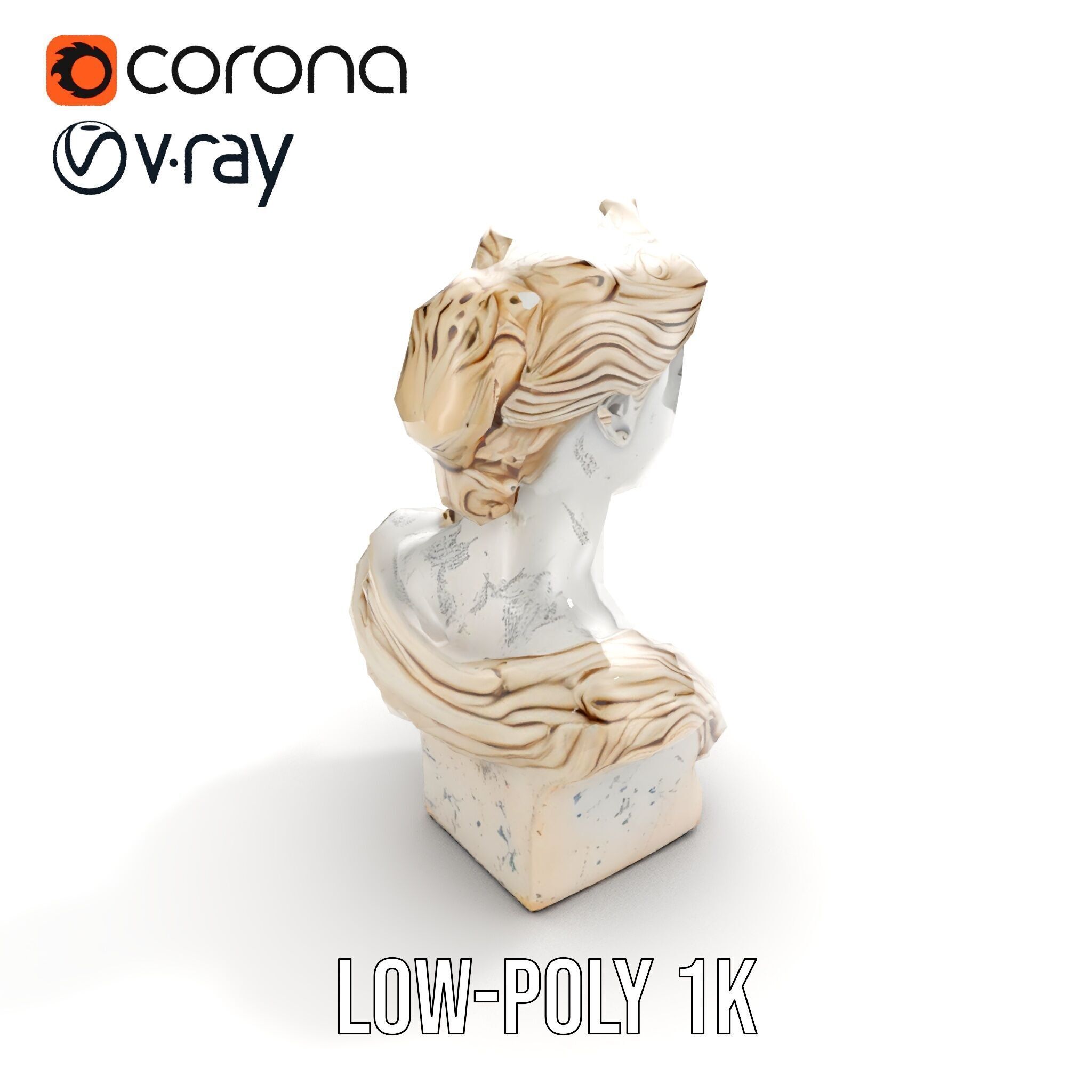 Classical Bust Sculpture Model Pack Low-poly 3D model_18