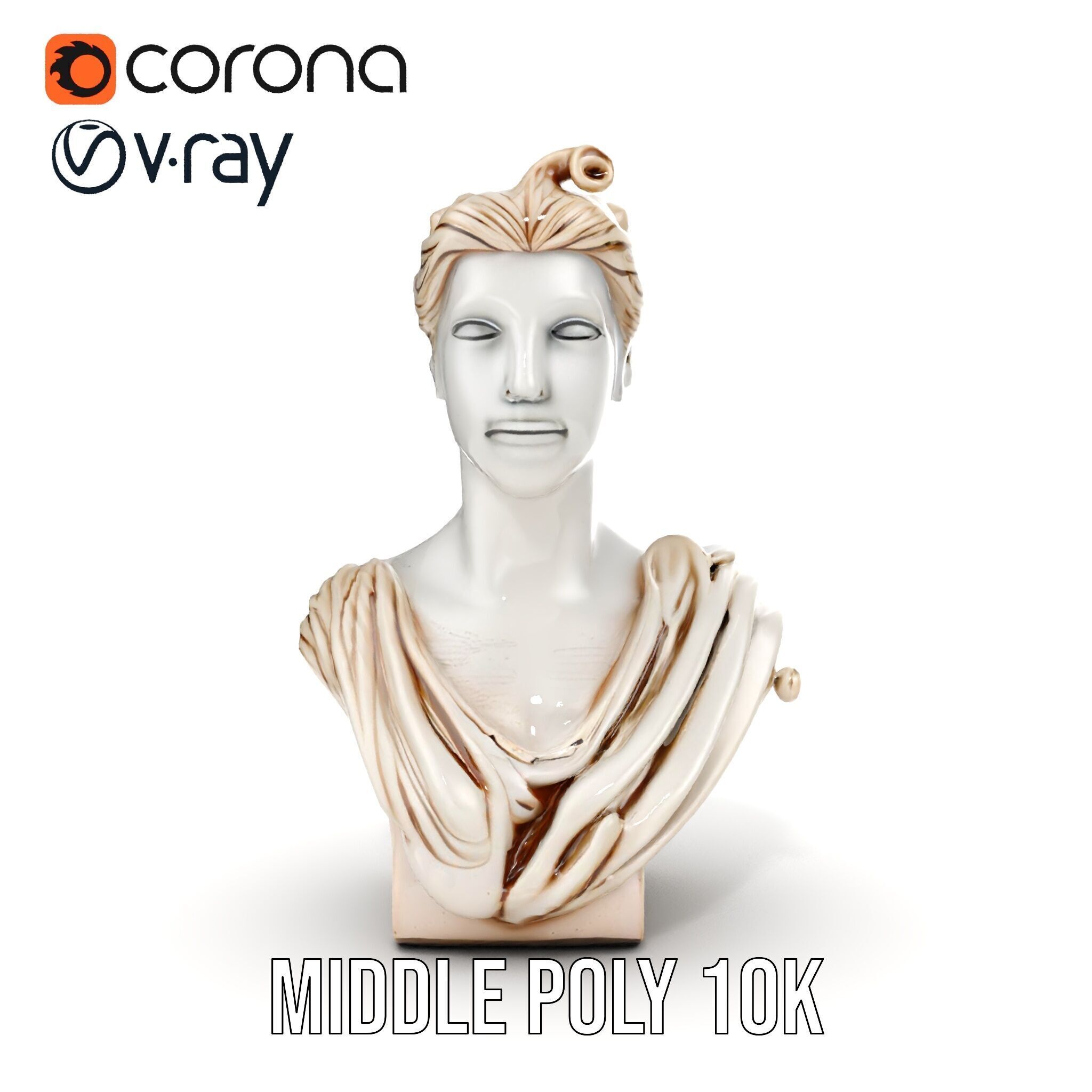 Classical Bust Sculpture Model Pack Low-poly 3D model_14