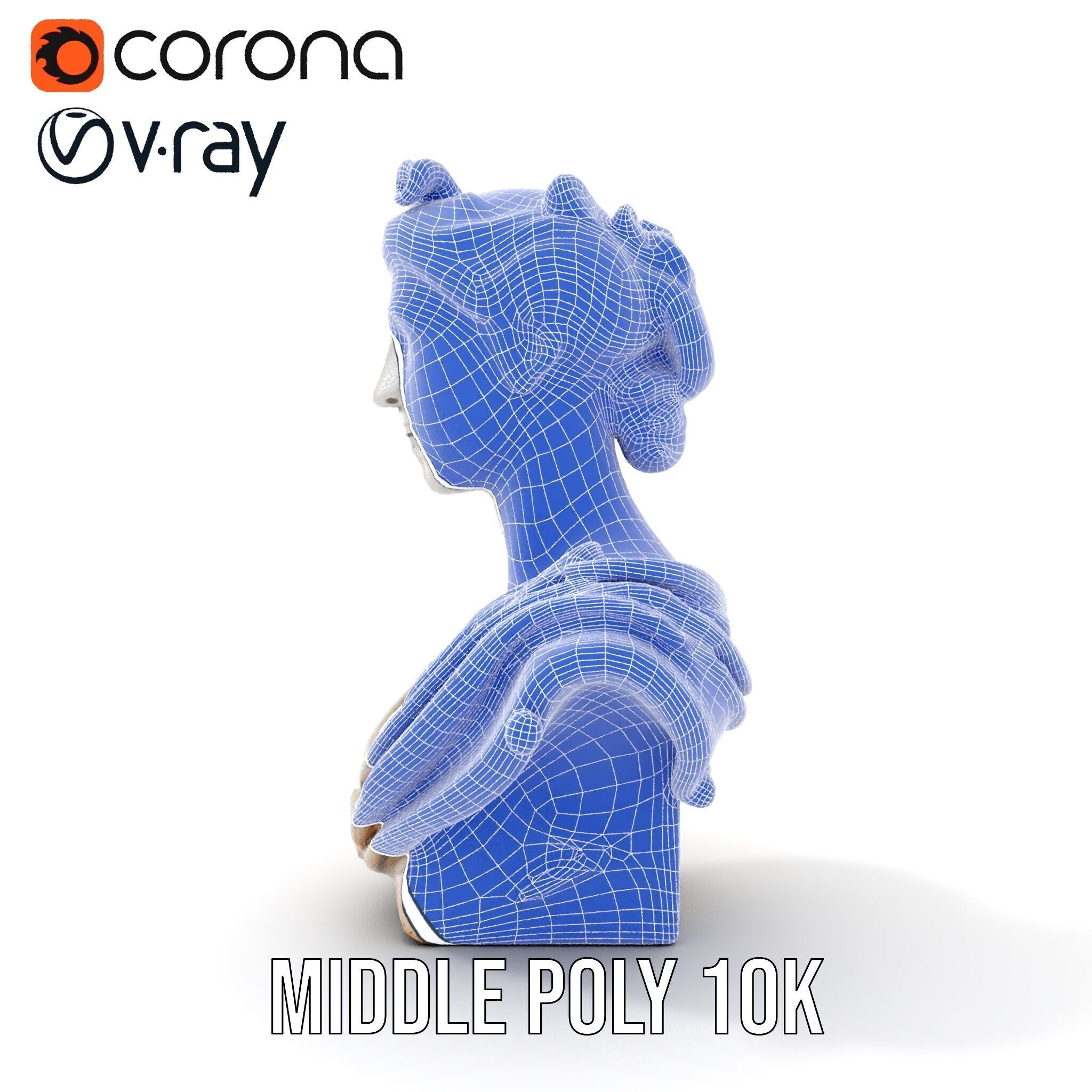 Classical Bust Sculpture Model Pack Low-poly 3D model_28