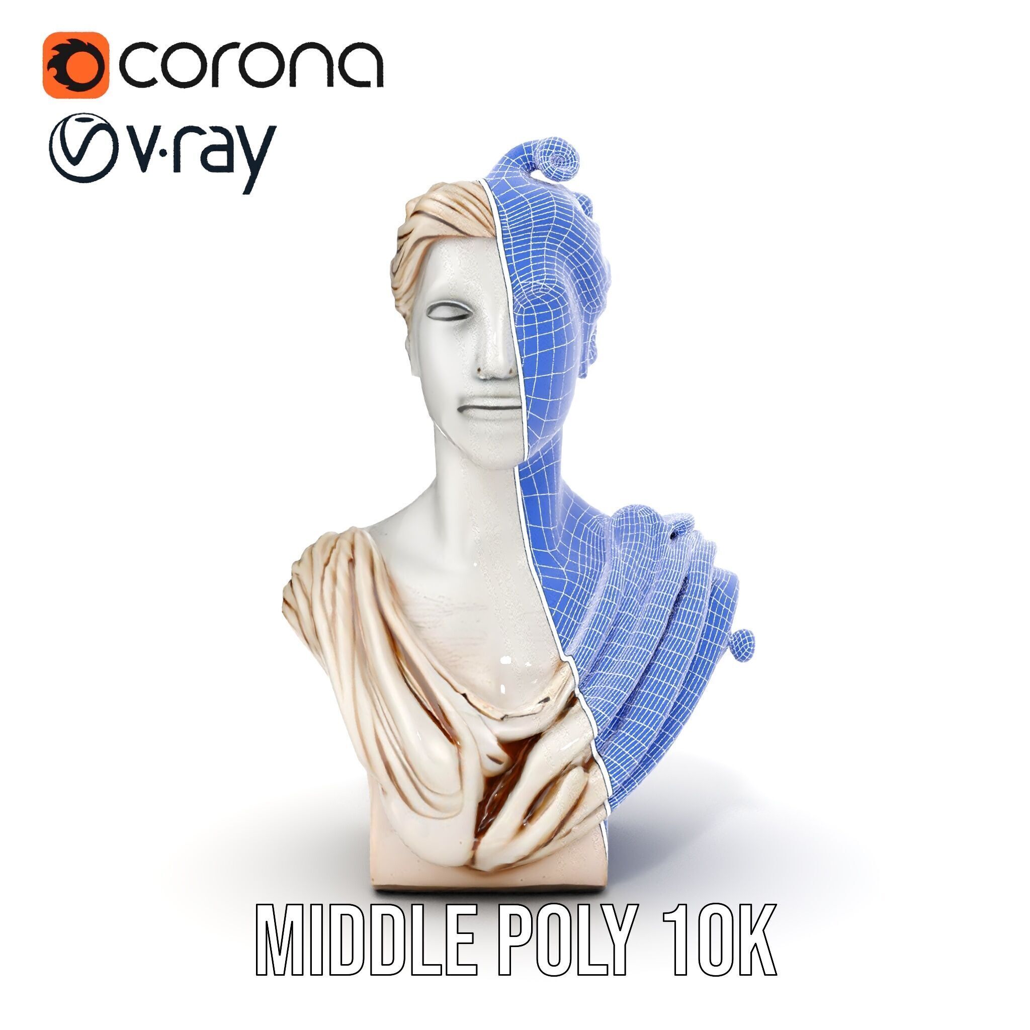 Classical Bust Sculpture Model Pack Low-poly 3D model_22