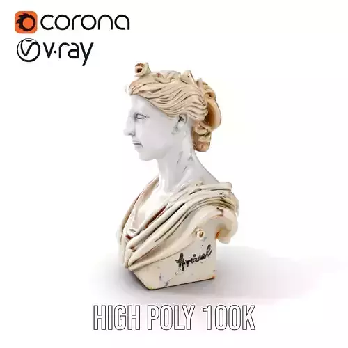 Classical Bust Sculpture Model Pack Low-poly 3D model