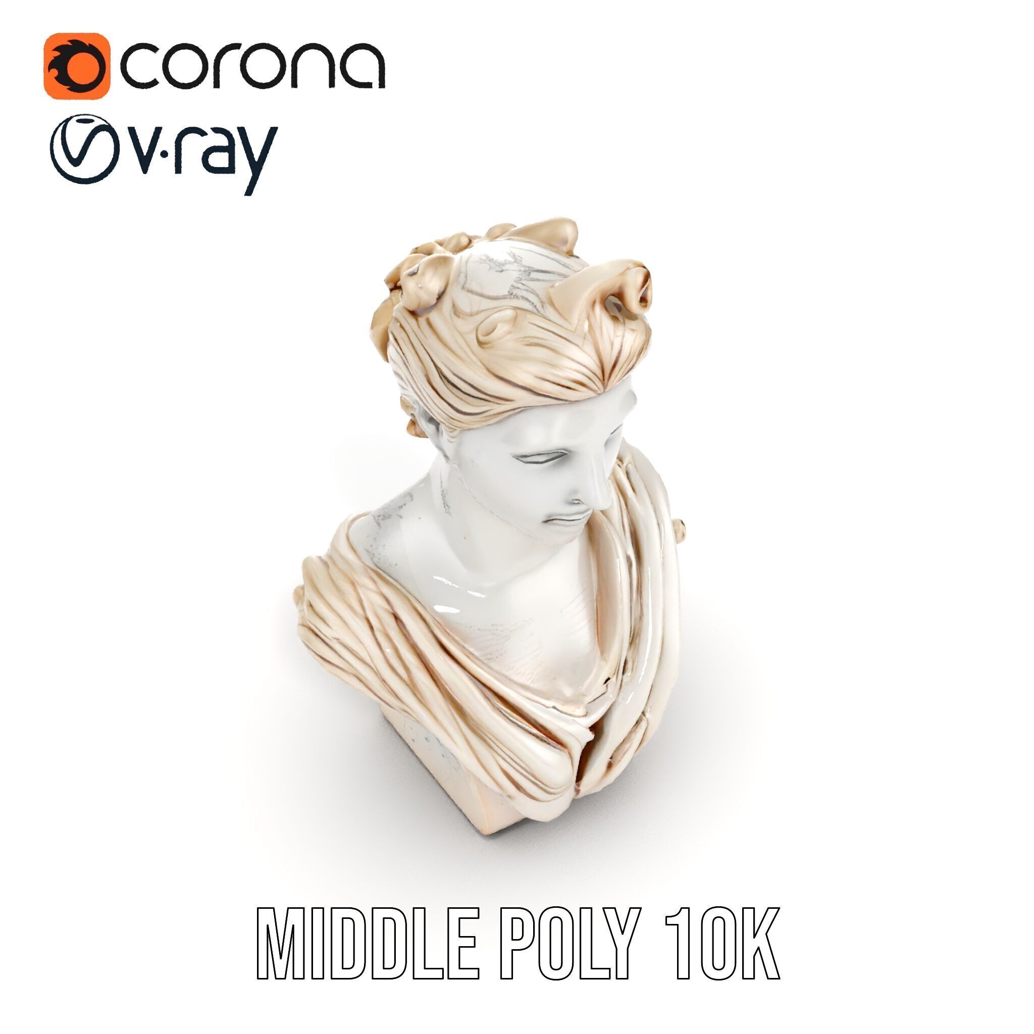 Classical Bust Sculpture Model Pack Low-poly 3D model_8