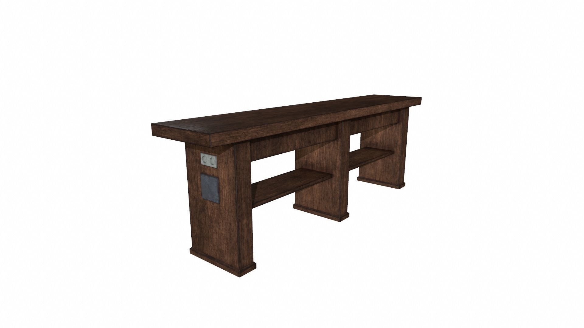 Low Poly Table wooden console Low-poly 3D model_1