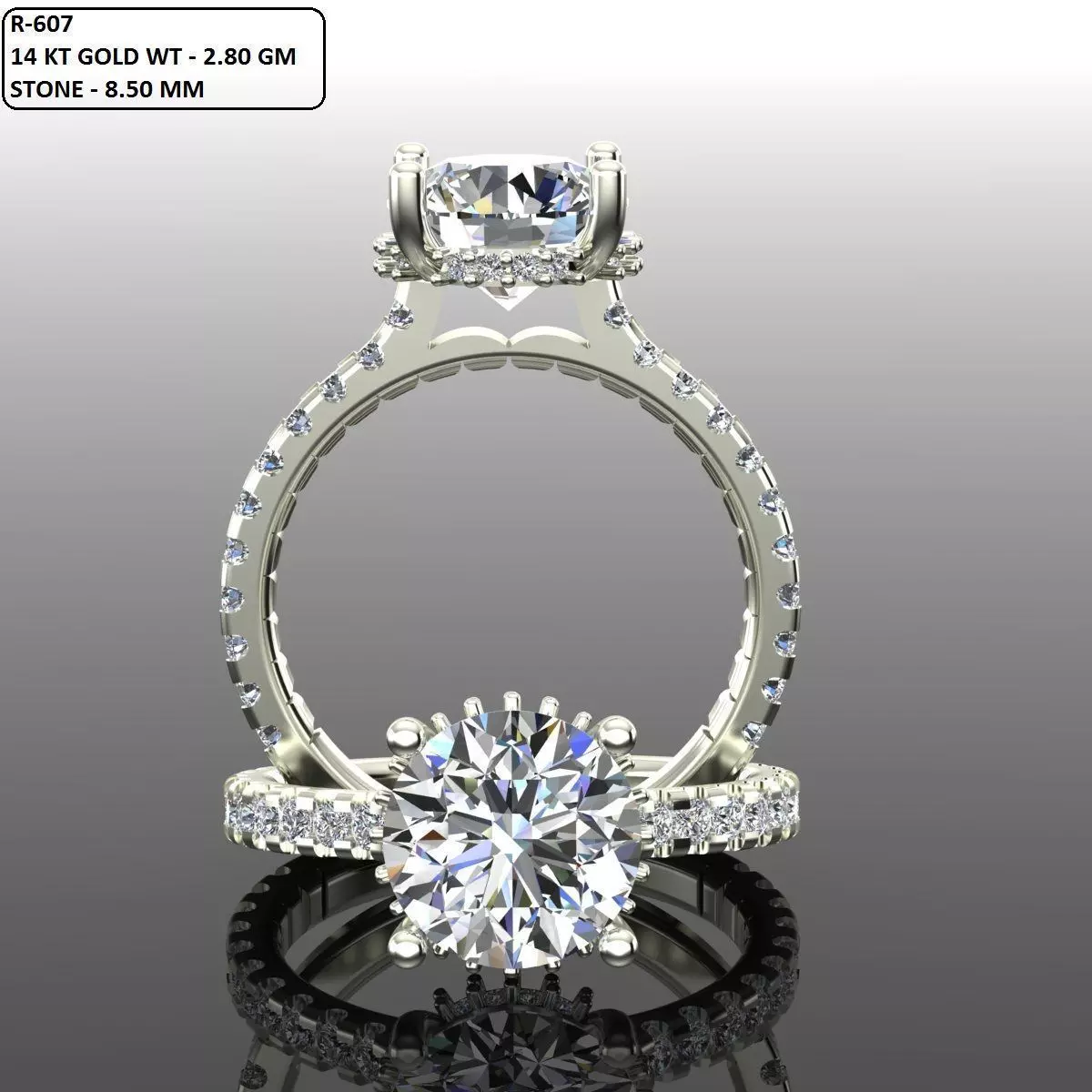 Solitaire Ring 3D print model_0