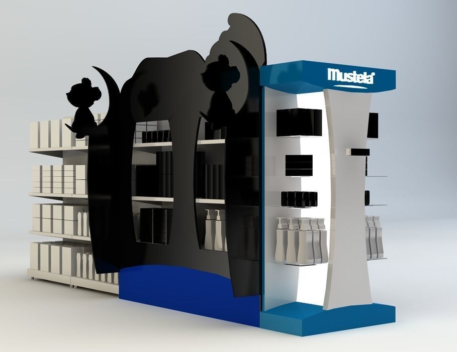 Anaquel store display with shelves and books Free 3D model_0